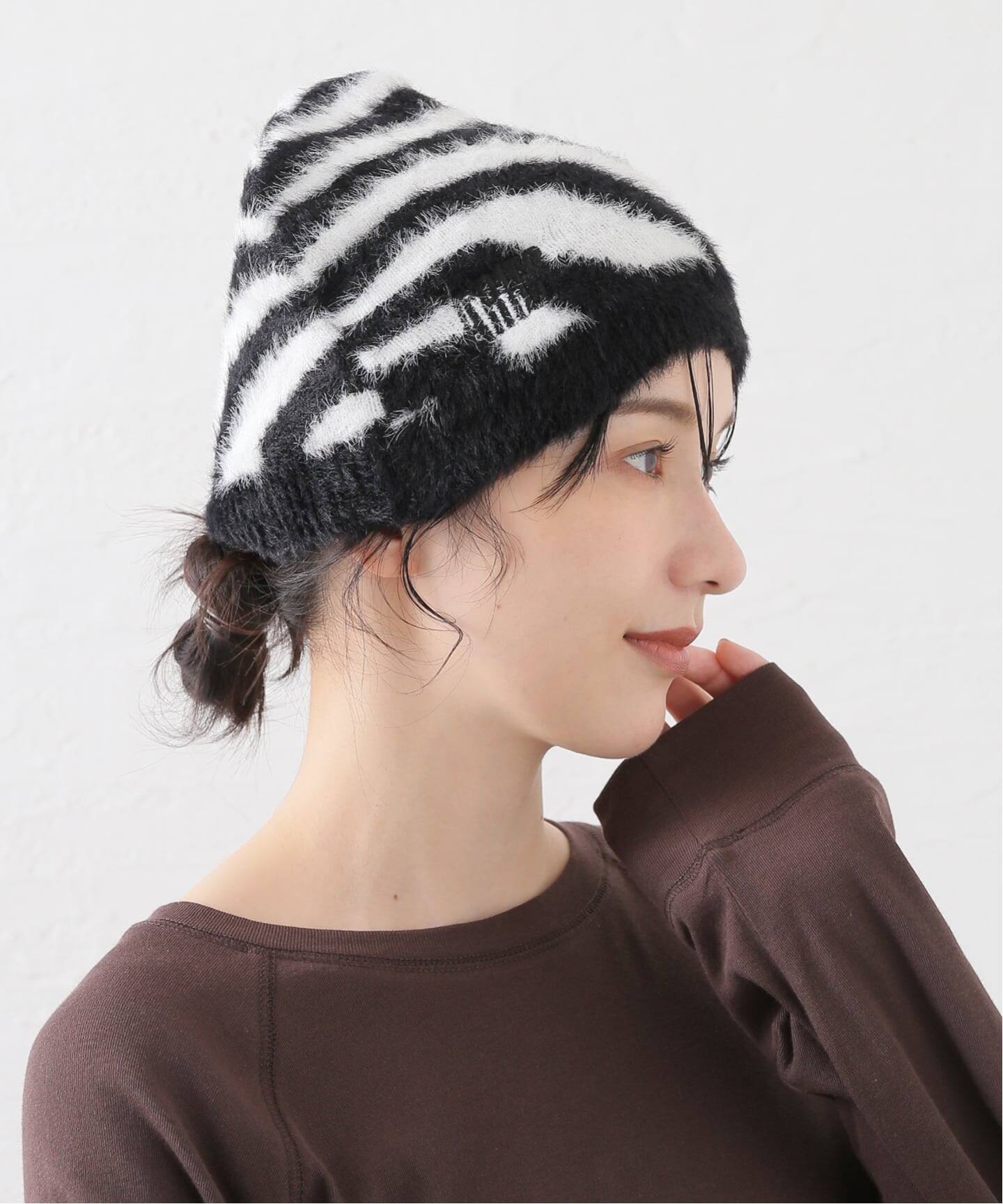 ARIES / アリーズ】Brushed Zebra Skull Beanie（ニットキャップ