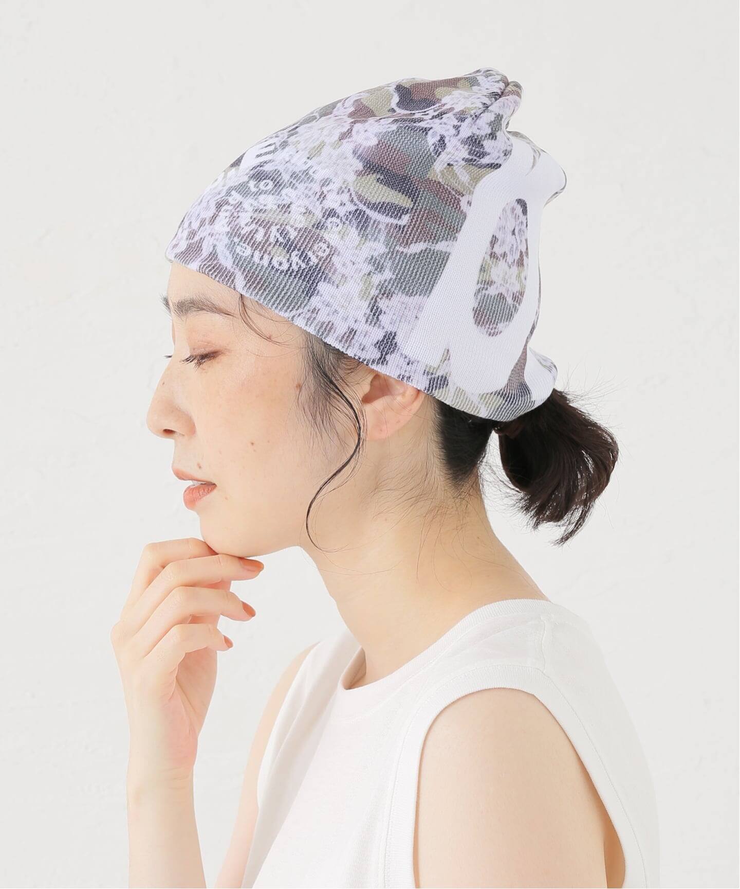 b.Eautiful/ビューティフル】Lace Camo Beanie（GREEN / WHIT