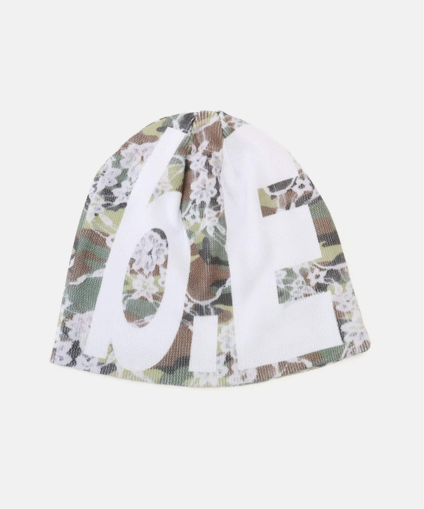 【即完】b.Eautiful 帽子 グレー キャップ ホワイトビーニー b.Eautiful/ビューティフル】 Lace Camo Beanie（GREEN / WHIT