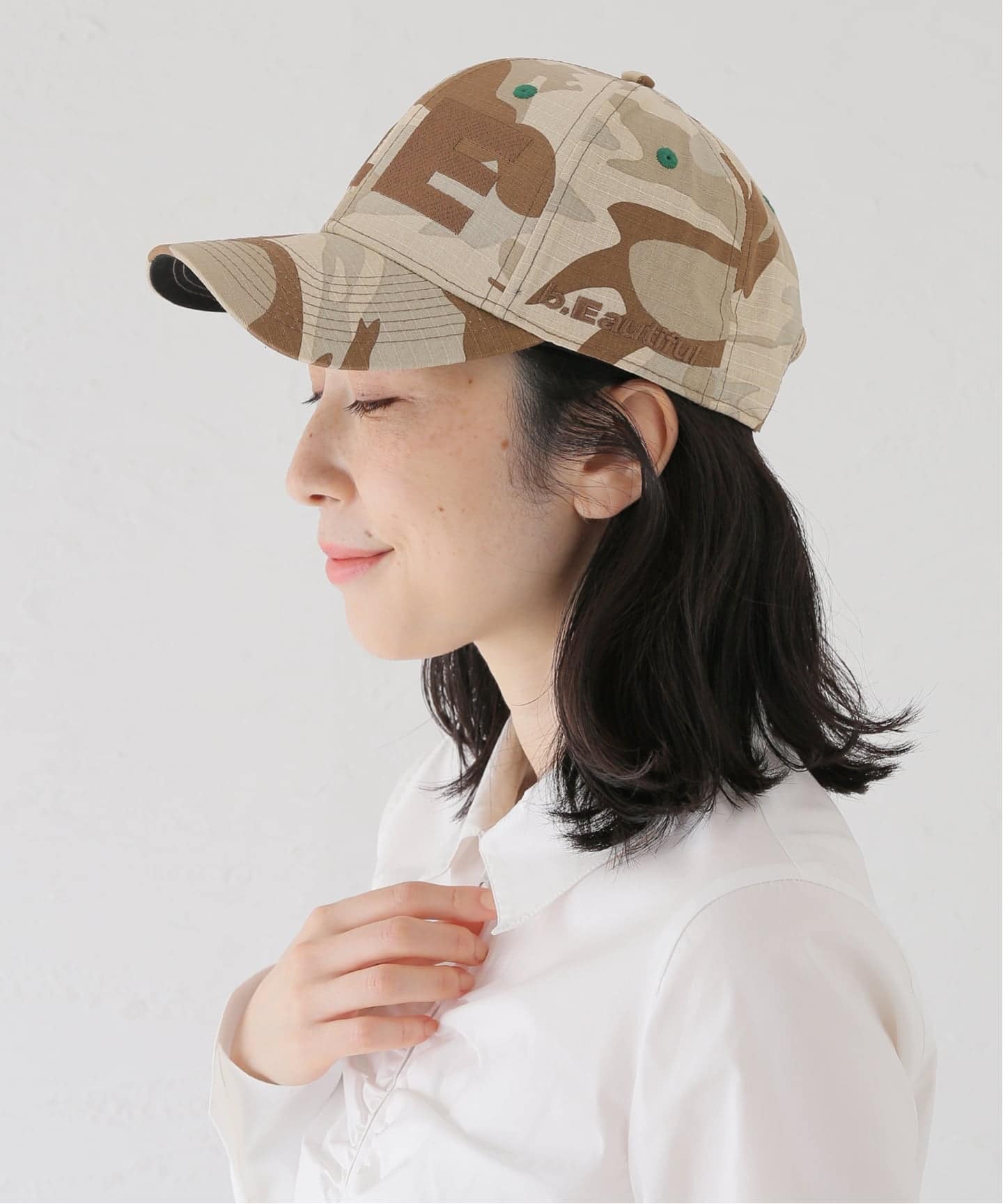 b.Eautiful/ビューティフル】b.E Hat（SAND CAMO/BR）（キャップ