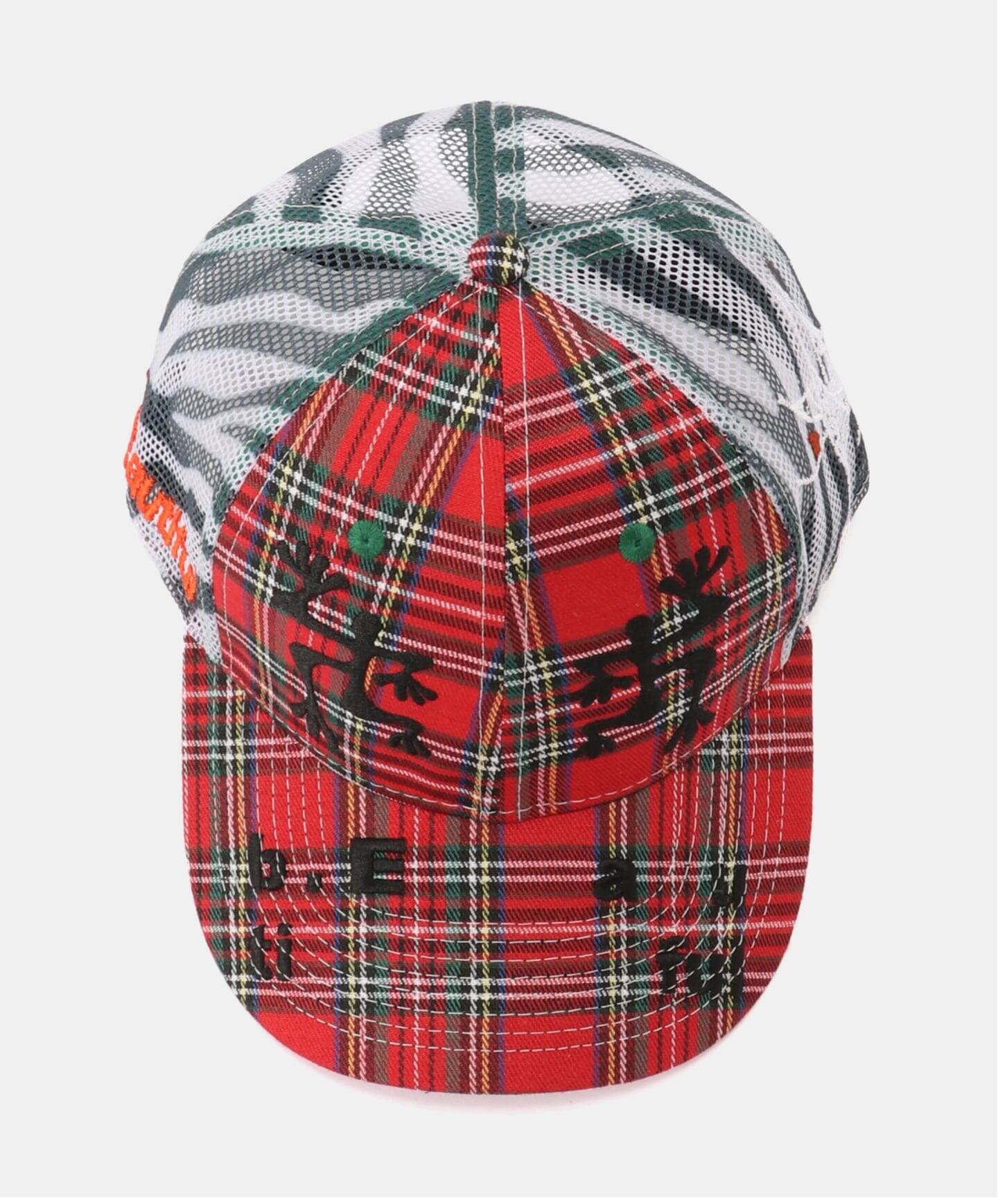 b.eautiful キャップ　赤チェック b.Eautiful/ビューティフル】Biyu Hat（RED PLAID/ZE）（キャップ