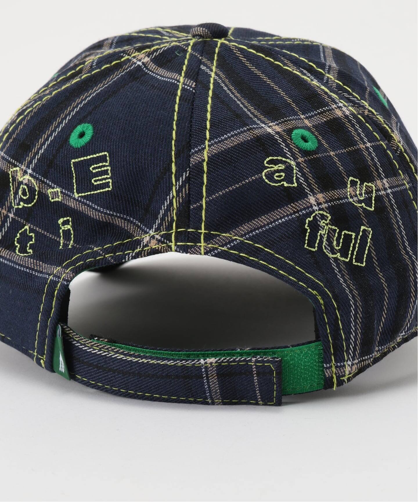 b.Eautiful/ビューティフル】 Vapor 6 Panel Hat（NAVY PLAID/H