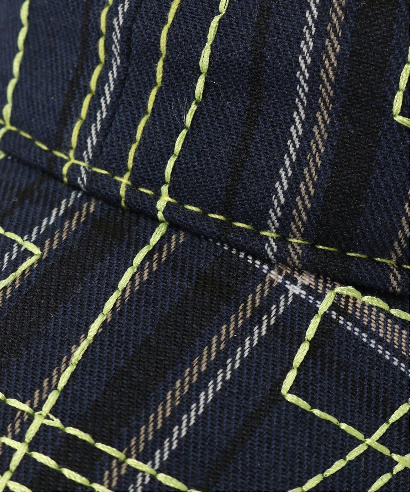b.Eautiful/ビューティフル】 Vapor 6 Panel Hat（NAVY PLAID/H
