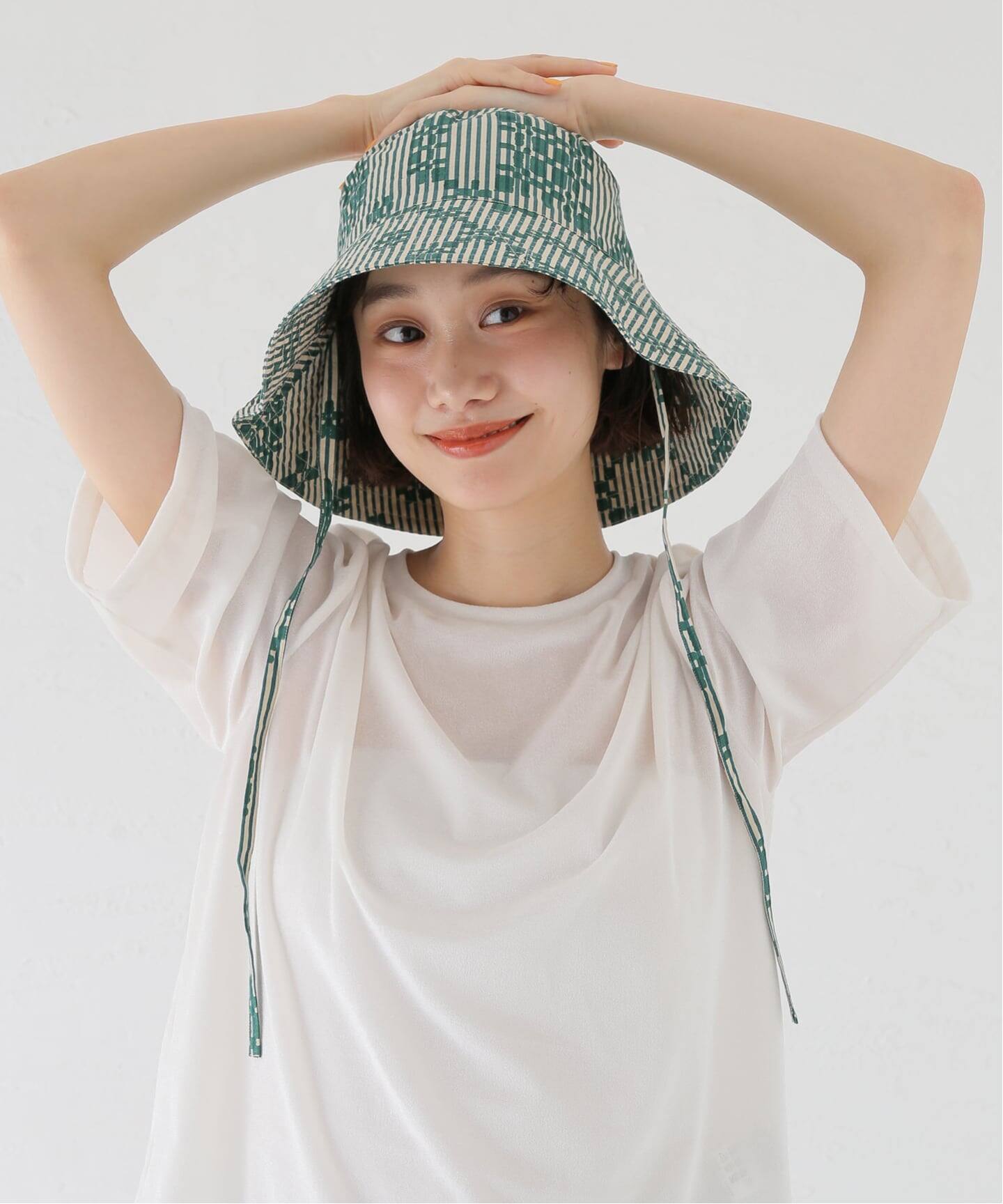 recoさん専用 サラマリカ Sara mallika ブラック ハット 帽子 SARA MALLIKA/サラマリカ】 COTTON POPLIM PRINT HAT（ハット