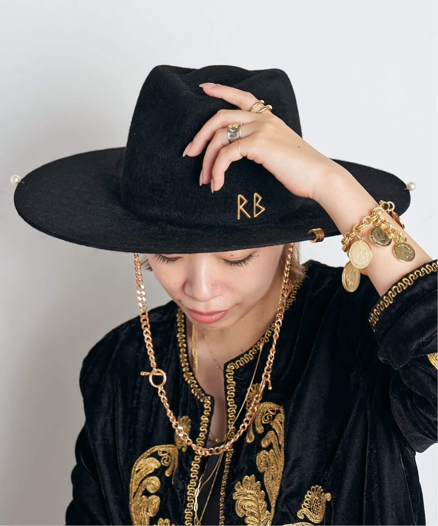 Ruslan Baginskiy/ラスラン・バジンスキー】Chain Strap Fedora HAT
