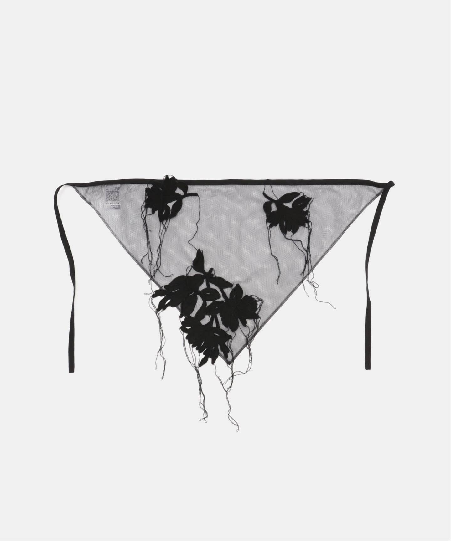 MARGE FRAYED EMBROIDERY SCARF 1012-0108-035：スカーフ（スカーフ
