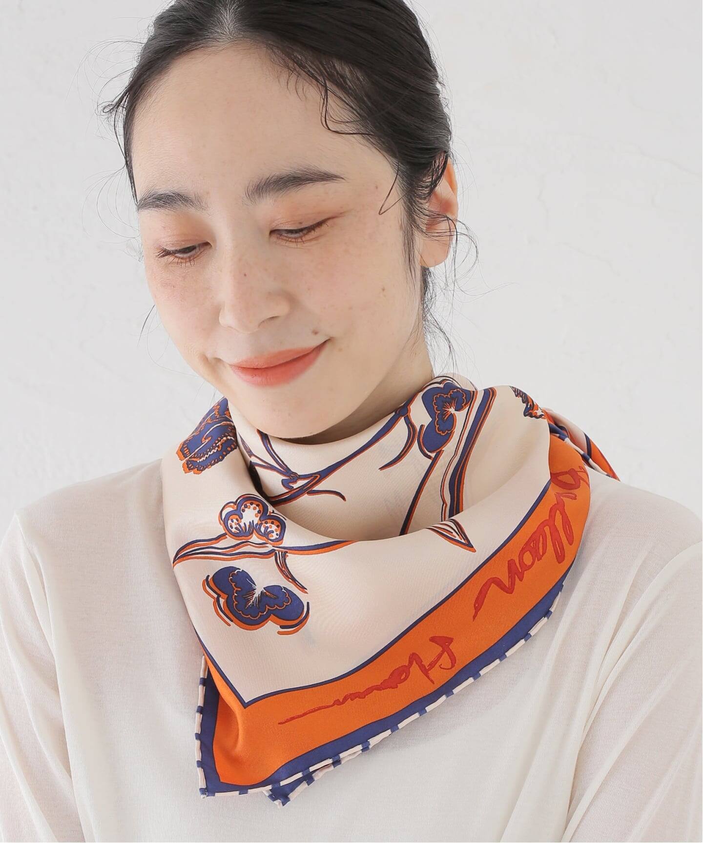 manipuri/マニプリ シルクスカーフ 65*65 フローラ（スカーフ