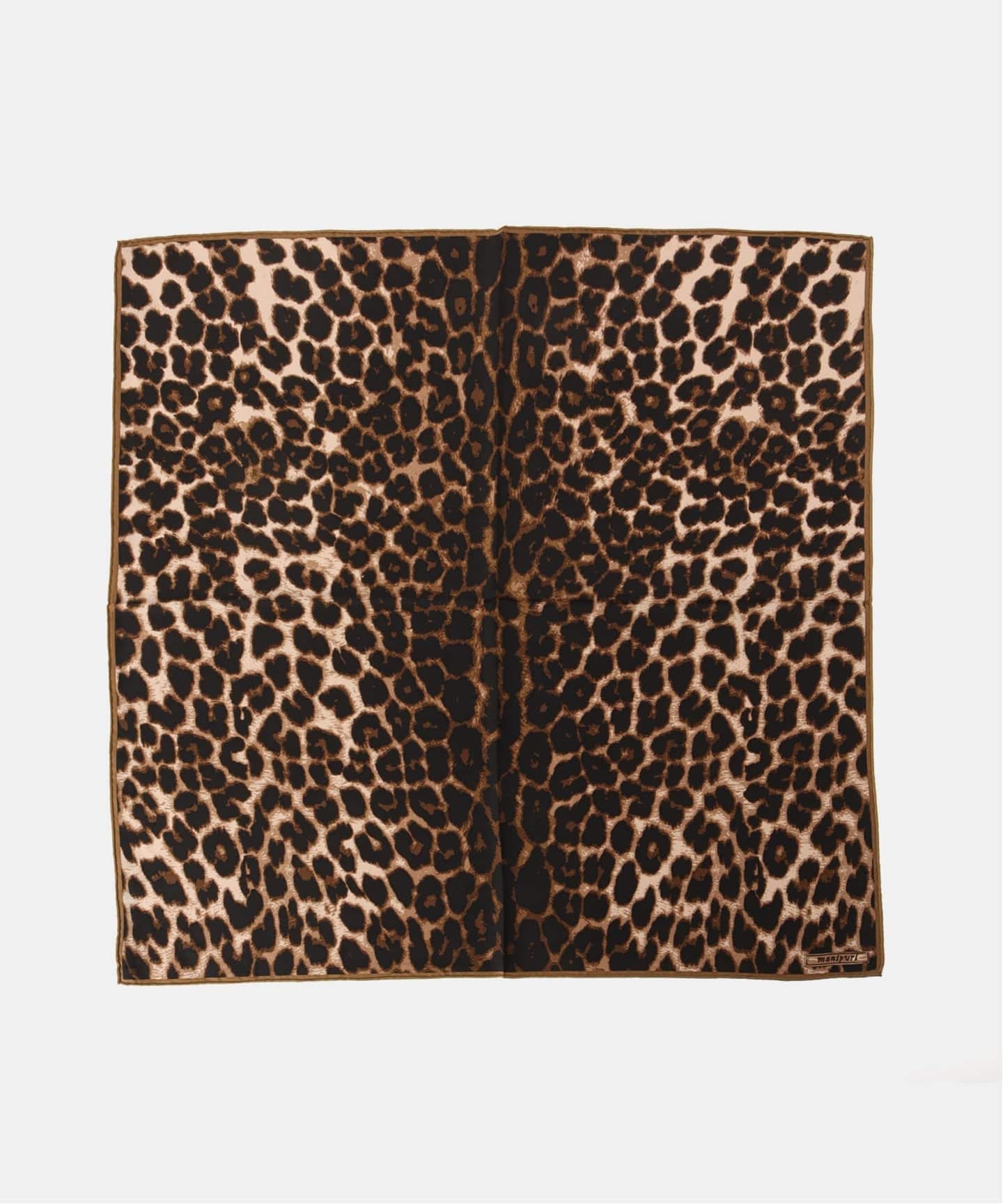 manipuri/マニプリ シルクスカーフ 65*65 レオパード（スカーフ
