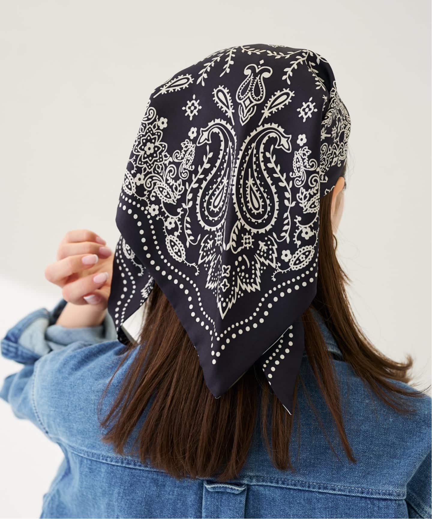 manipuri マニプリ CROSS STITCH BANDANA三角スカーフ manipuri/マニプリ 三角W65 スカーフ 45*96（スカーフ／バンダナ