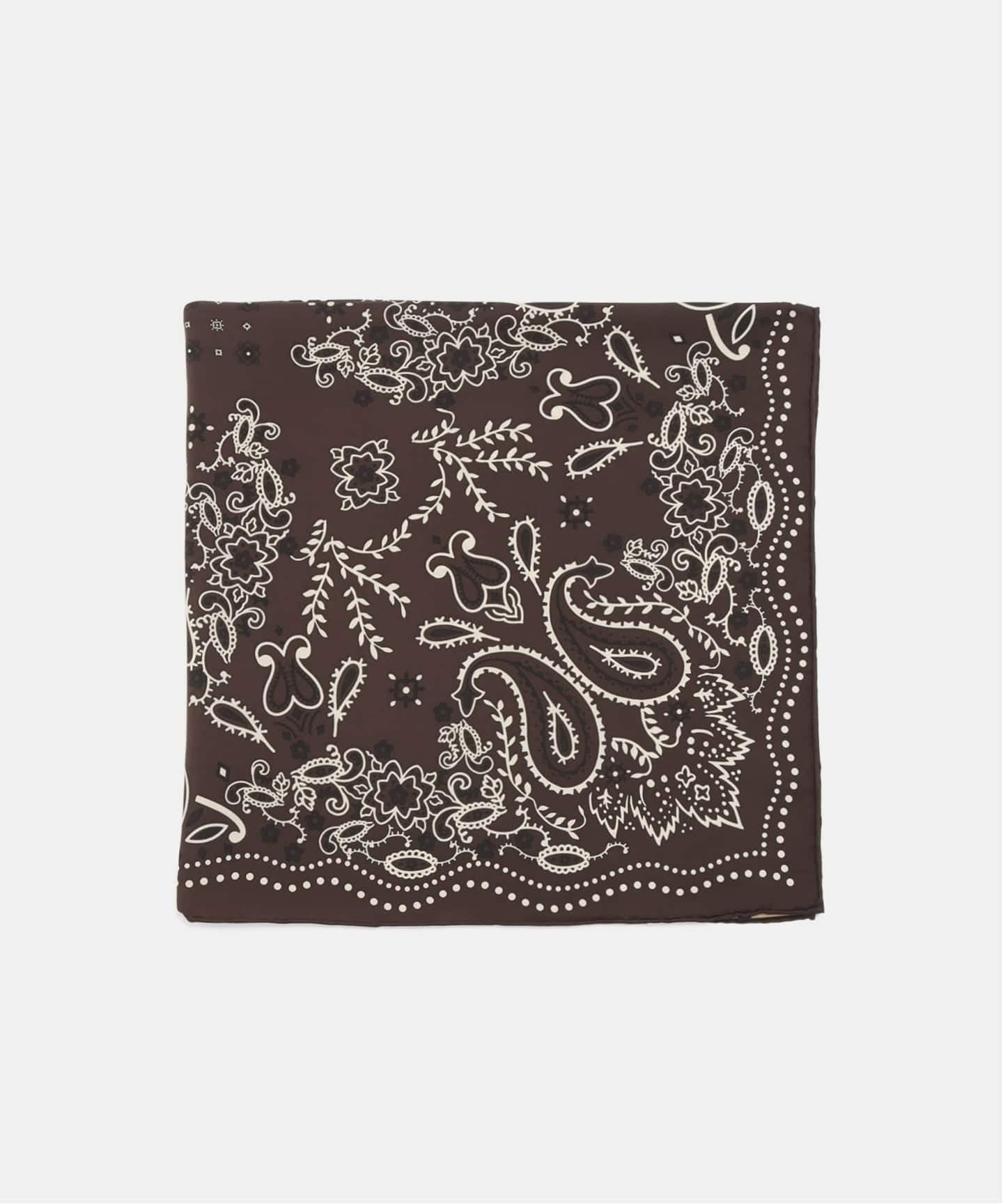 manipuri マニプリ　カレイドバンダナ　シルクスカーフ 65 ブラウン manipuri/マニプリ シルク65 KALEIDO BANDANA(ブラウン)（スカーフ