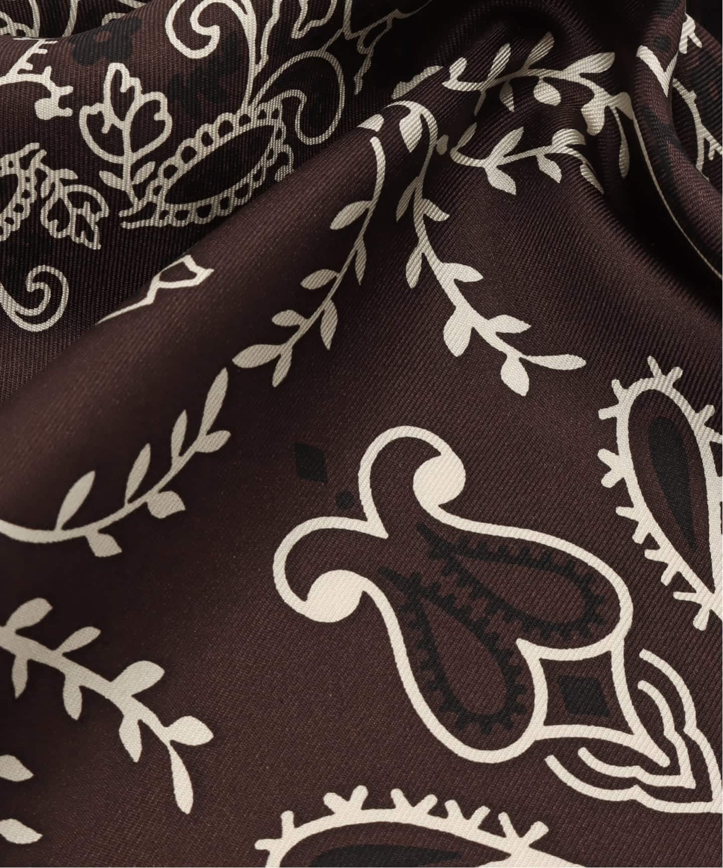 manipuri/マニプリ シルク65 KALEIDO BANDANA(ブラウン)（スカーフ