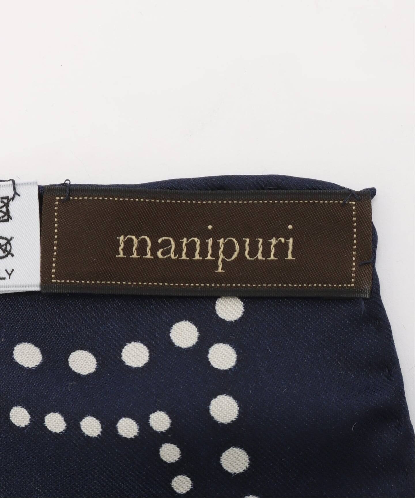 manipuri/マニプリ シルク65 KALEIDO BANDANA(ネイビー)（スカーフ