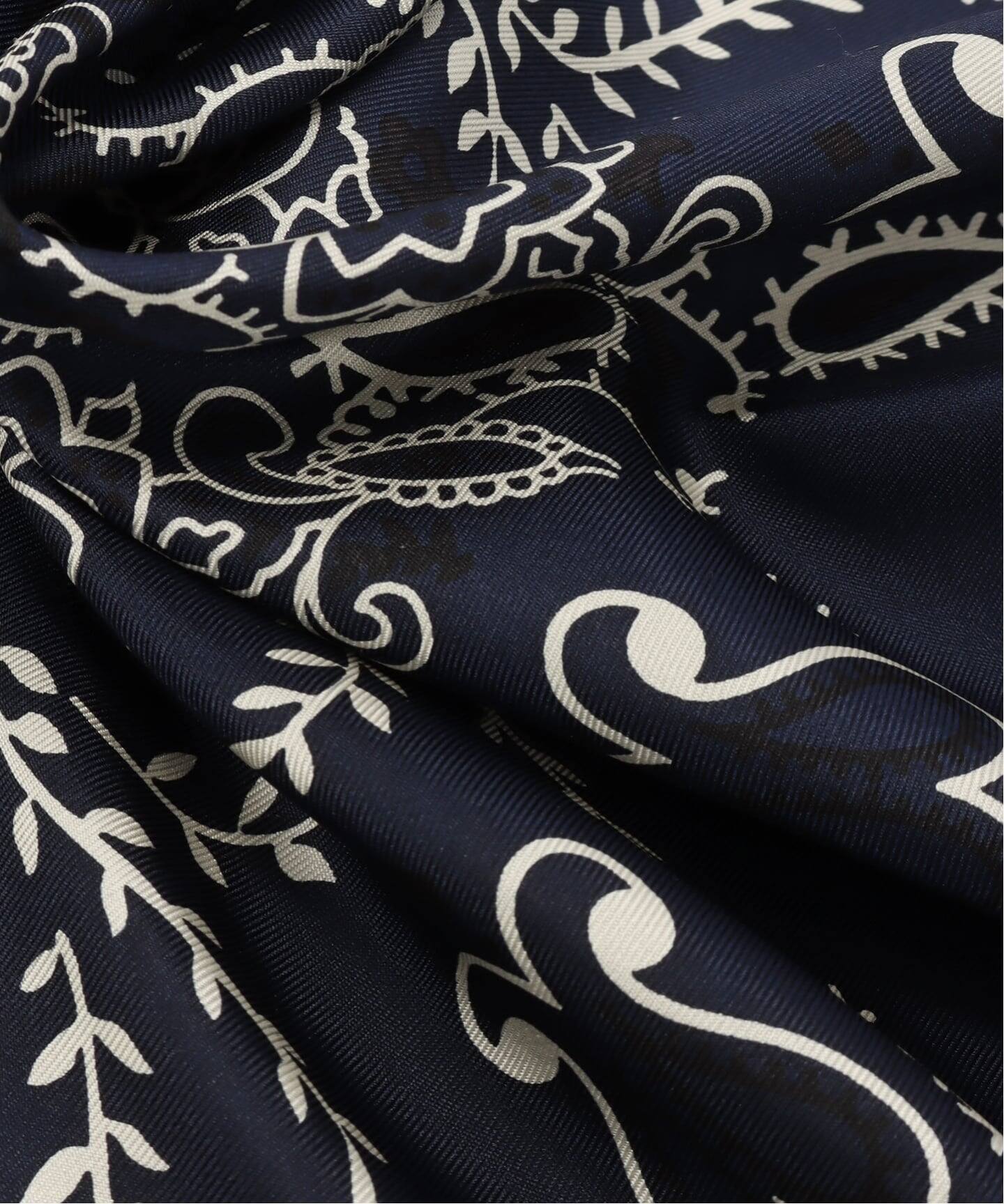 manipuri/マニプリ シルク65 KALEIDO BANDANA(ネイビー)（スカーフ