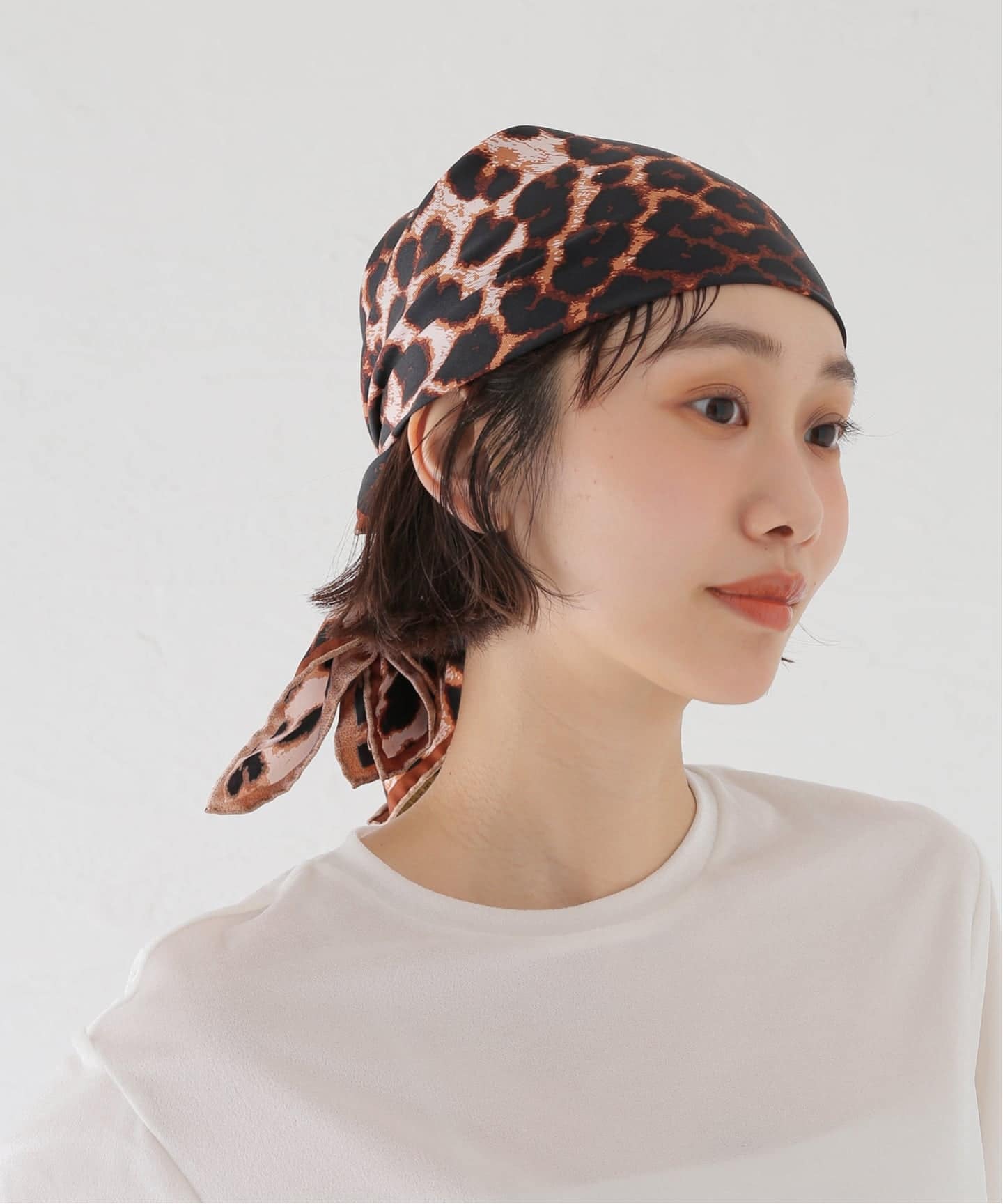 manipuri/マニプリ シルク65 レオパード ペグ（スカーフ／バンダナ