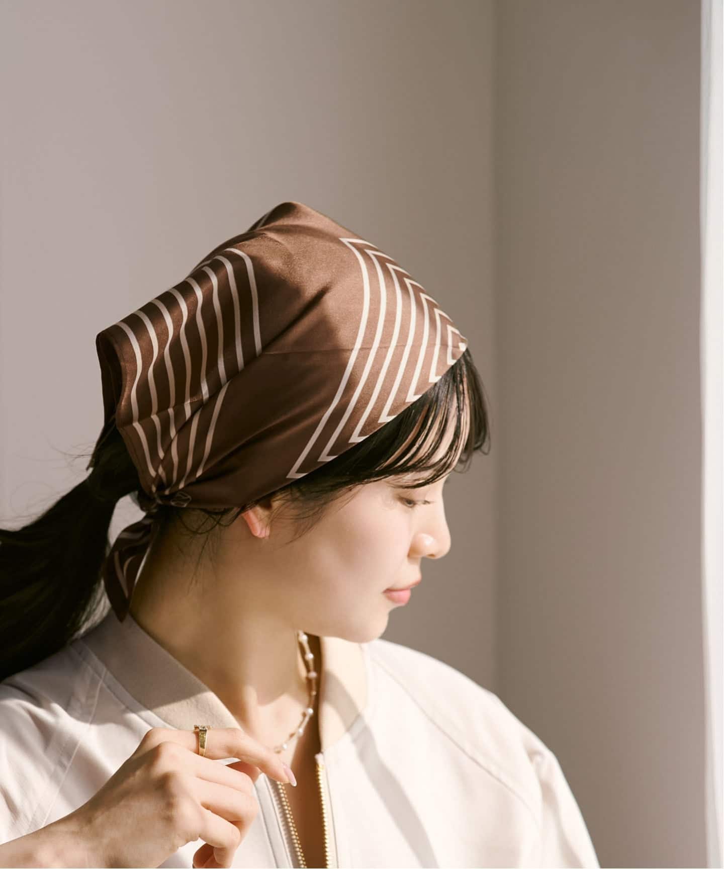 LE SCARF/レスカーフ STRIPED SCARF 50cm（スカーフ／バンダナ