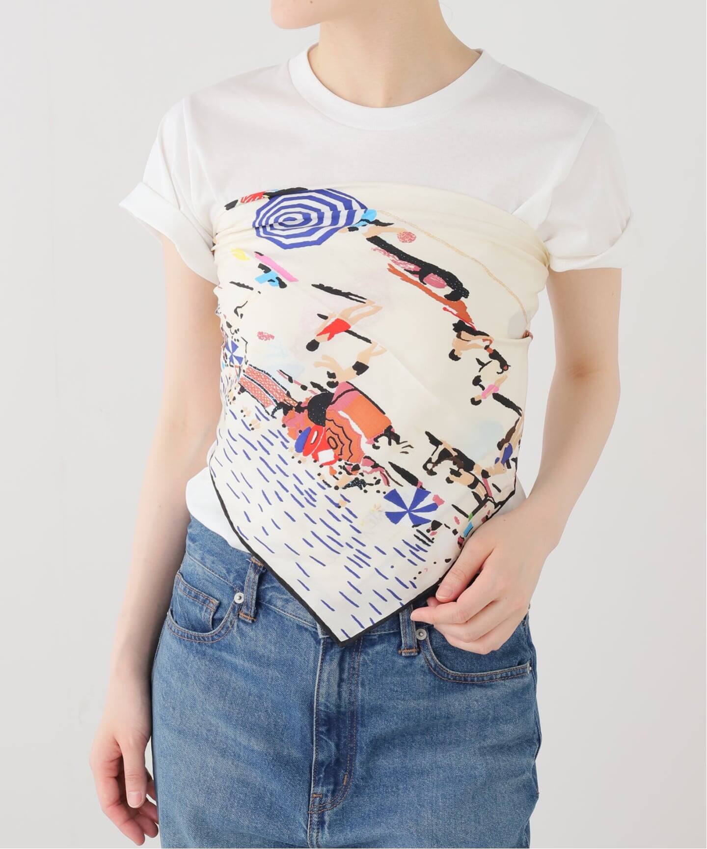 Mii / ミイ】SCREEN PRINTED SQUARE SCARF-70X70（スカーフ／バンダナ