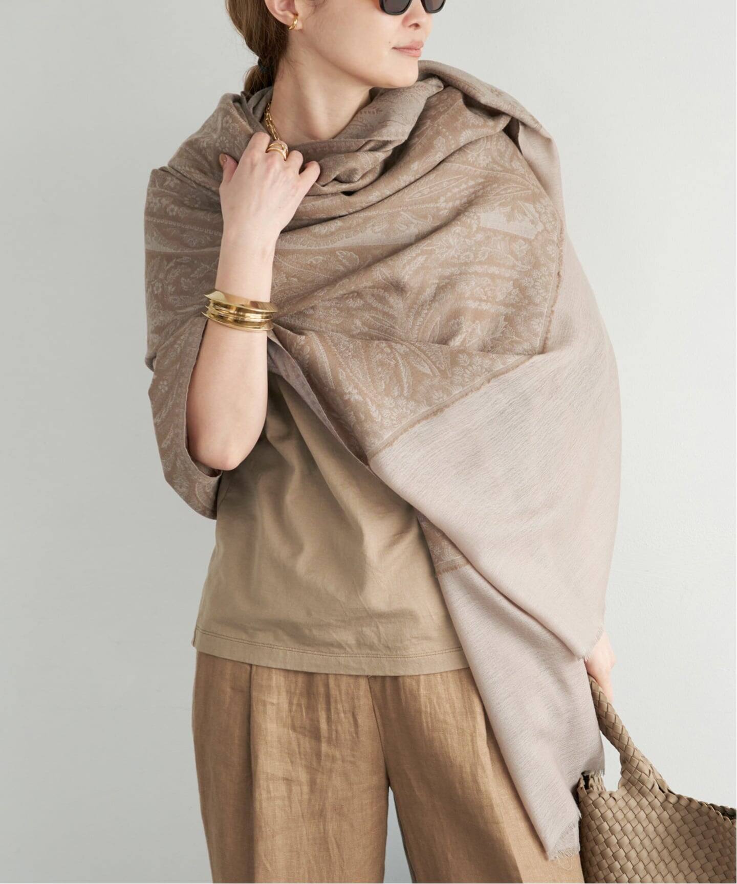 L'Appartement Petrusse Paris STOLE ベージュ PETRUSSE/ぺトルス】JACQUARD STOLE（スカーフ／バンダナ）｜Deuxieme