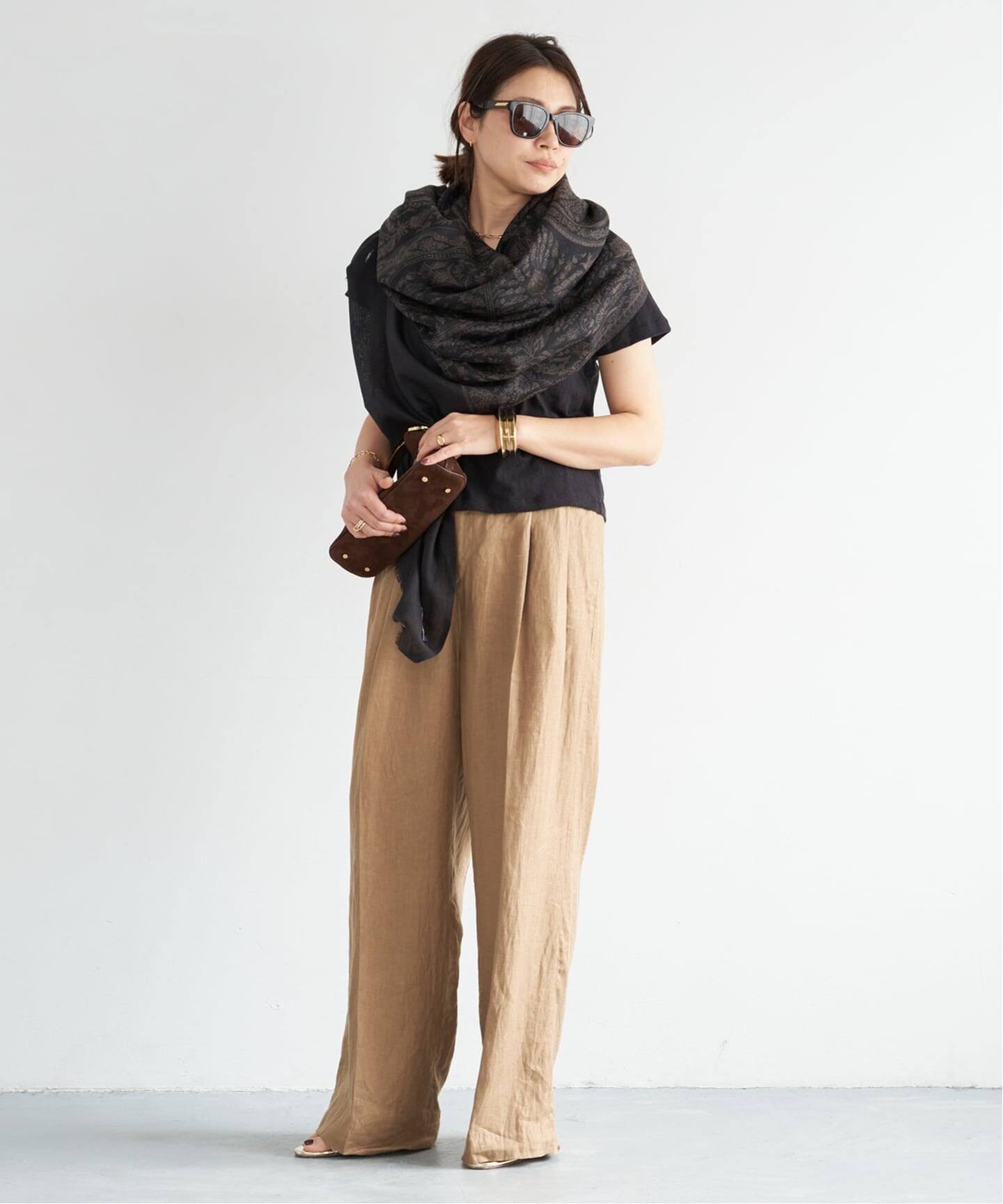 小物 Deuxieme Classe PETRUSSE JACQUARD STOLE PETRUSSE/ぺトルス】JACQUARD STOLE BLK（スカーフ／バンダナ