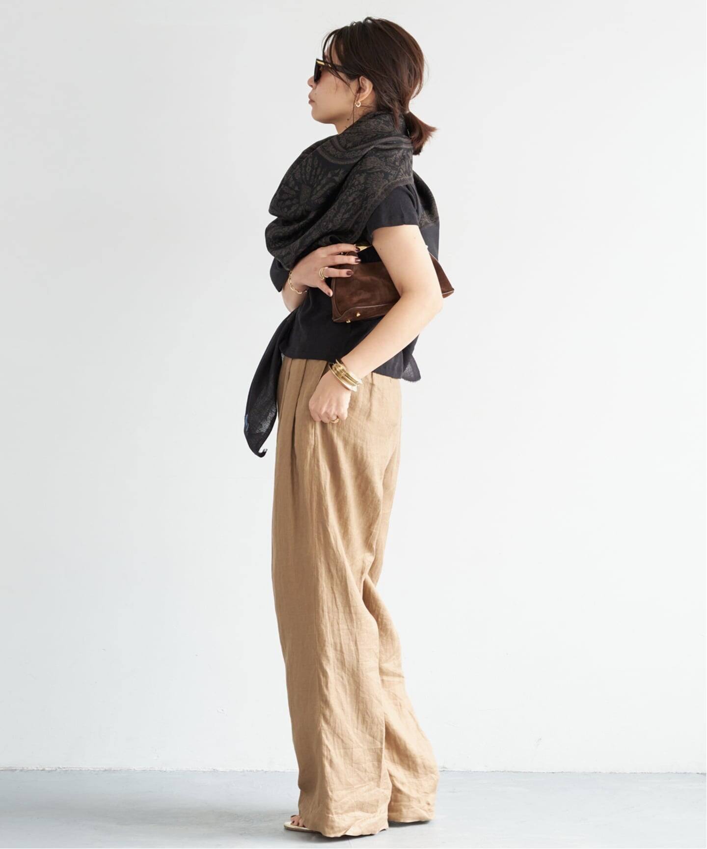 PETRUSSE/ぺトルス】JACQUARD STOLE BLK（スカーフ／バンダナ