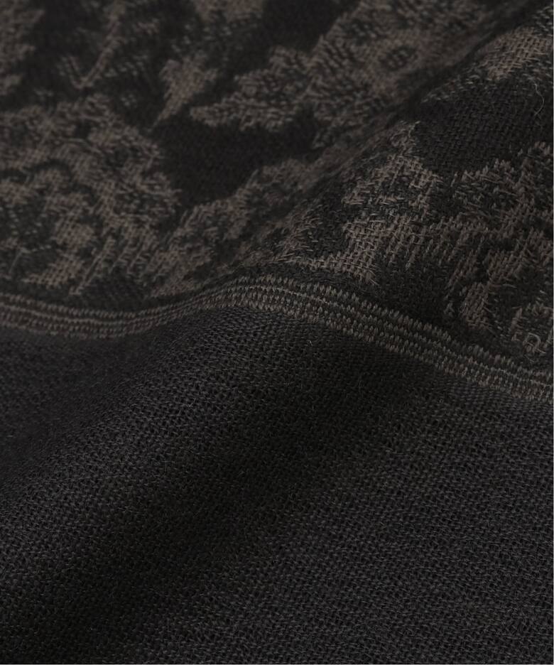 PETRUSSE/ぺトルス】JACQUARD STOLE BLK（スカーフ／バンダナ 