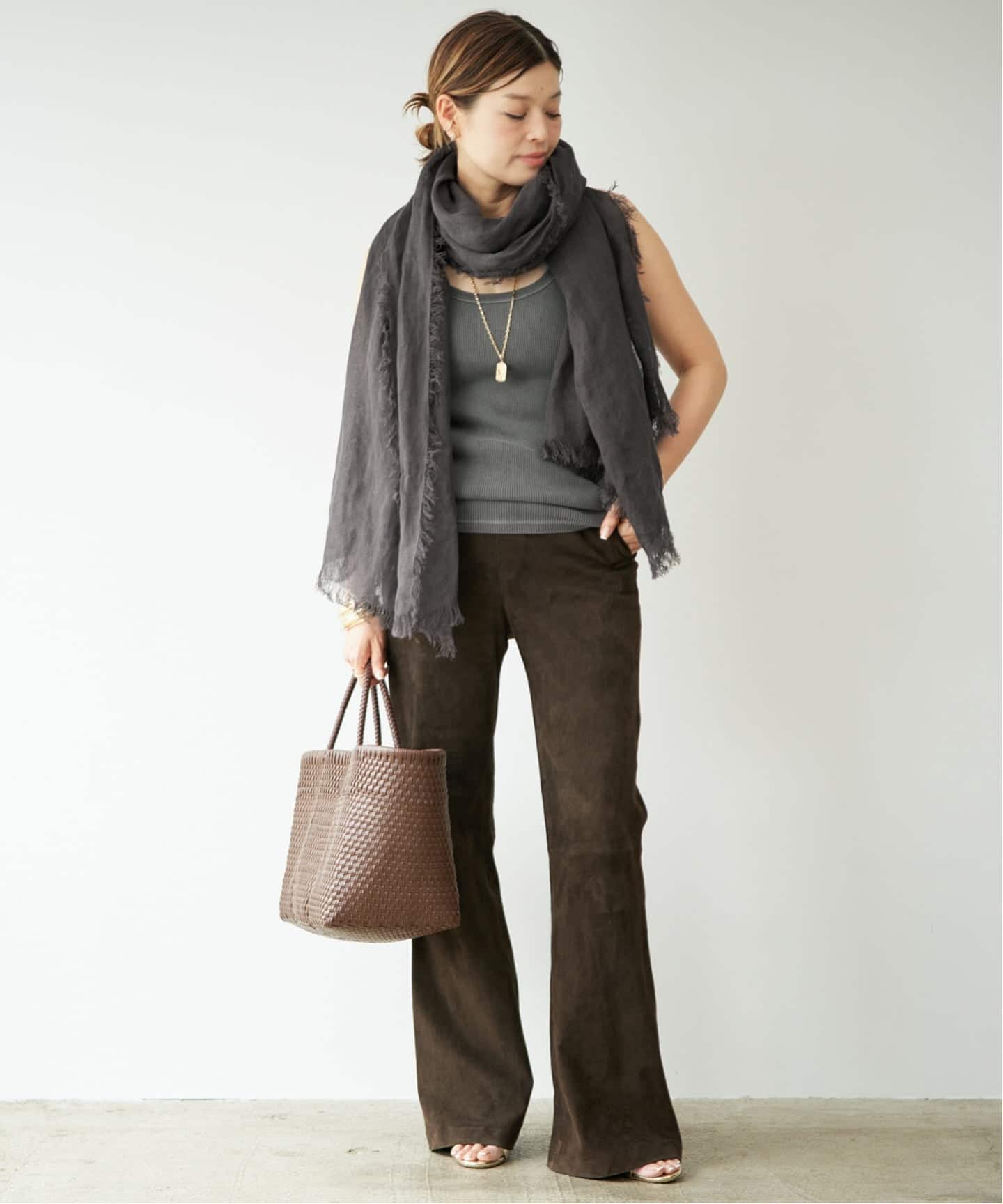 新品　アパルトモン　ドゥーズィエムクラス　Linen Stole リネンストール ASAUCE MELER/アソースメレ】110x210 LINEN STOLE（ストール