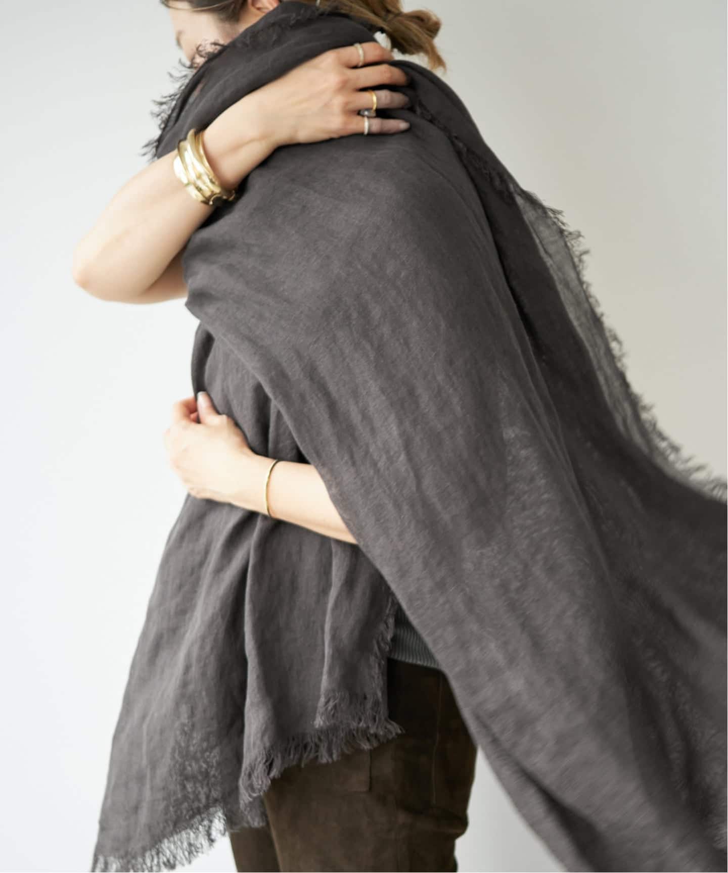ASAUCE MELER/アソースメレ】110x210 LINEN STOLE（ストール