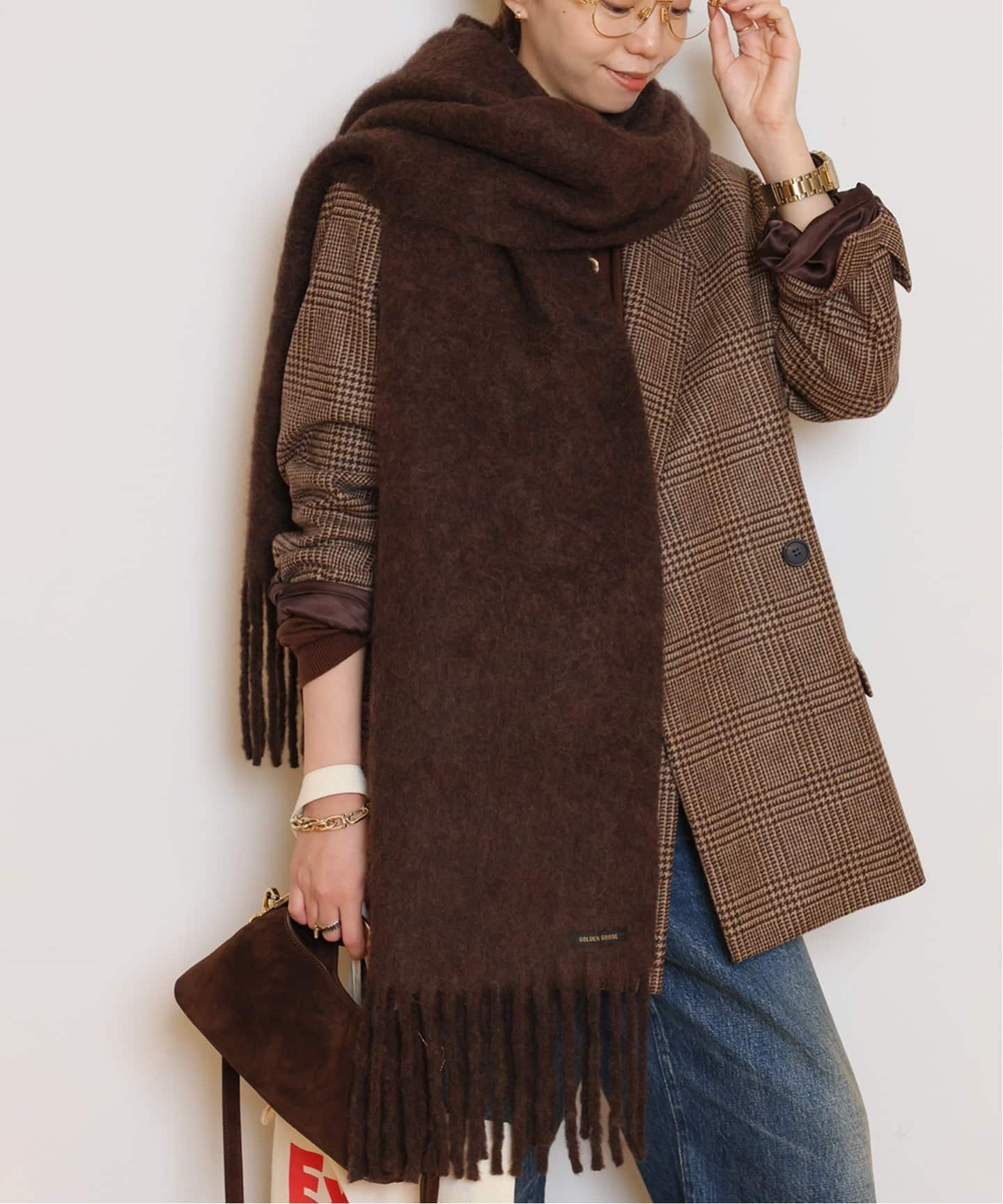 GOLDEN  ゴールデングース　マフラー　ドゥーズィエムクラス GOLDEN GOOSE/ゴールデングース】 BRUSHED/W FRINGE ストール