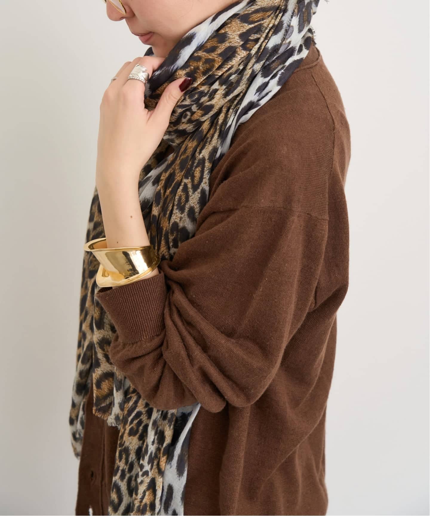 FALIERO SARTI/ファリエロ サルティ】 LEOPARED PRINT SCARF（ストール