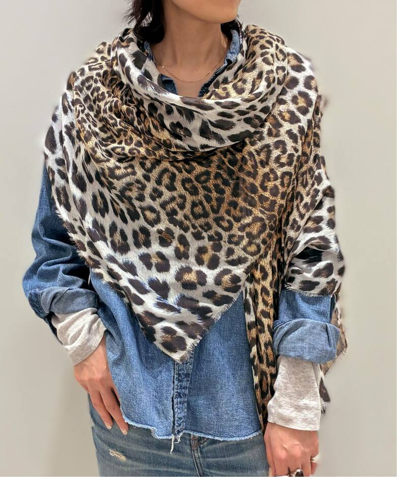 FALIERO SARTI/ファリエロ サルティ】 LEOPARED PRINT SCARF（ストール 