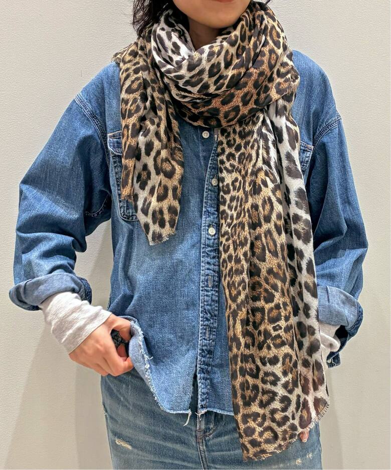 FALIERO SARTI/ファリエロ サルティ】 LEOPARED PRINT SCARF（ストール 