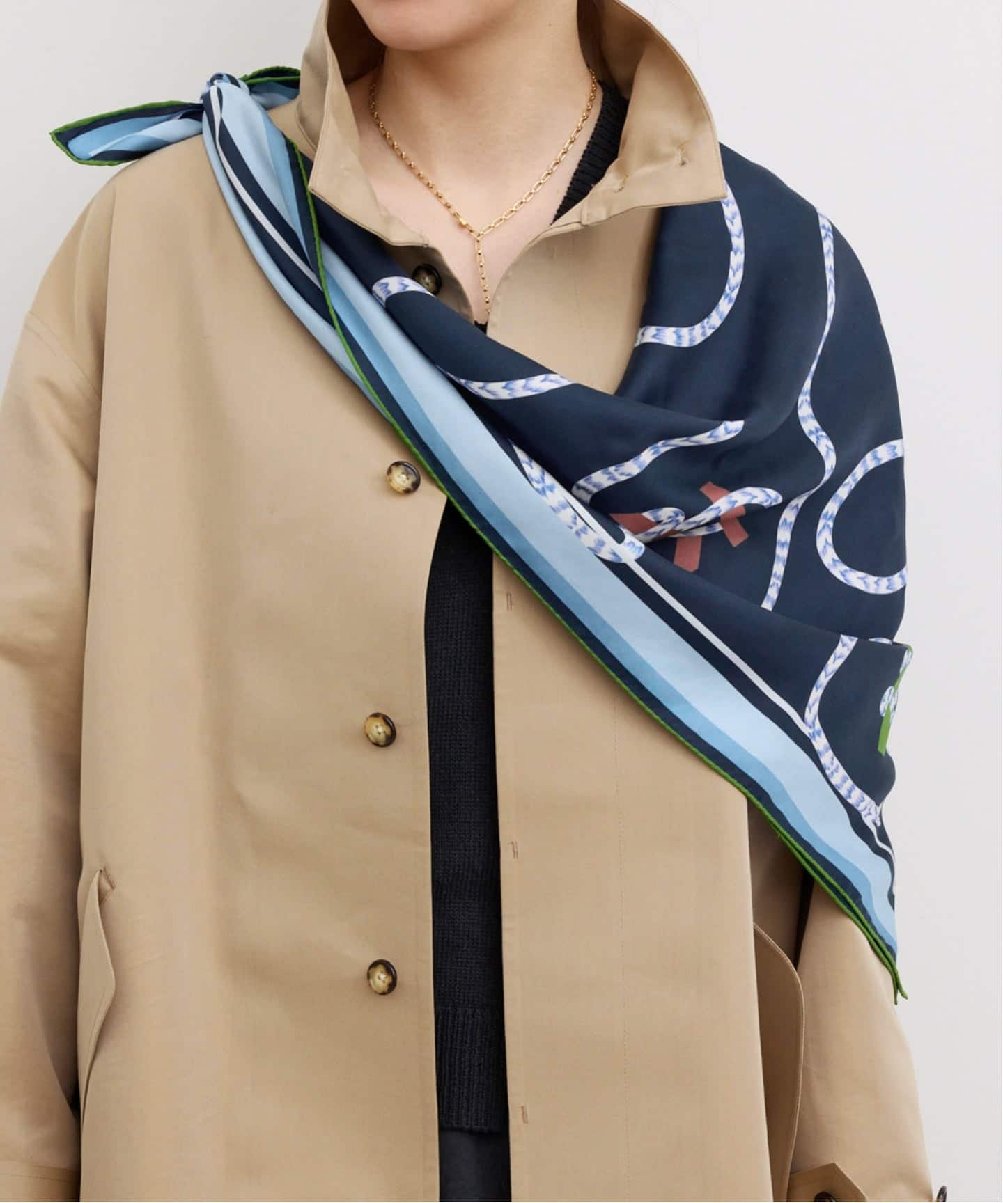 L0629S 未使用品 MAGLIANO スカーフ バンダナ　マリアーノ MYKLE/ミクレ】 ROPES SCARF 90x90（スカーフ／バンダナ）｜L