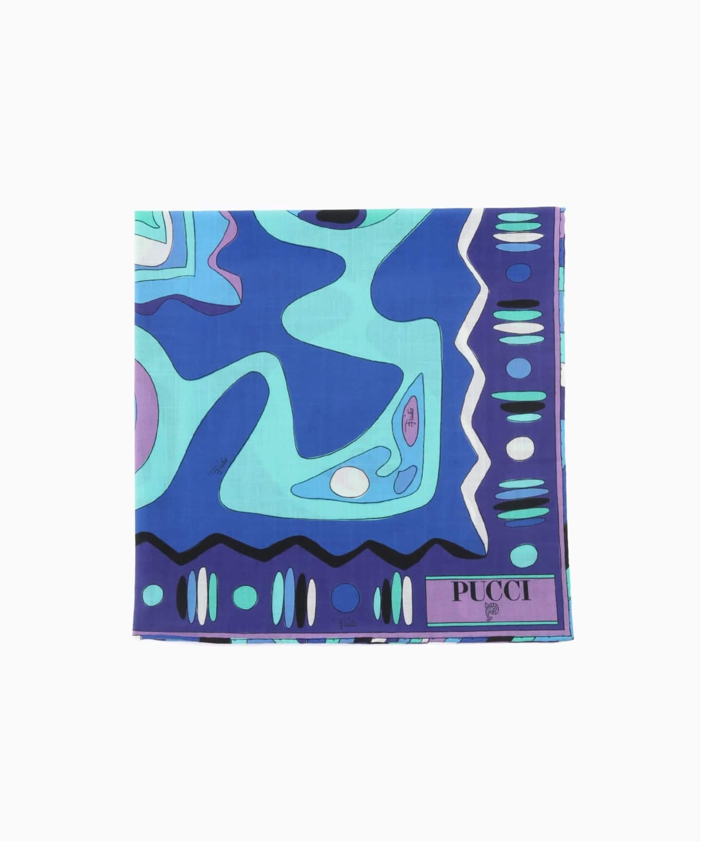 EMILIO PUCCI クッション 　エミリオ・プッチ　ブルー EMILIO PUCCI / エミリオプッチ FOULARD 52X52 COTONE - COTO