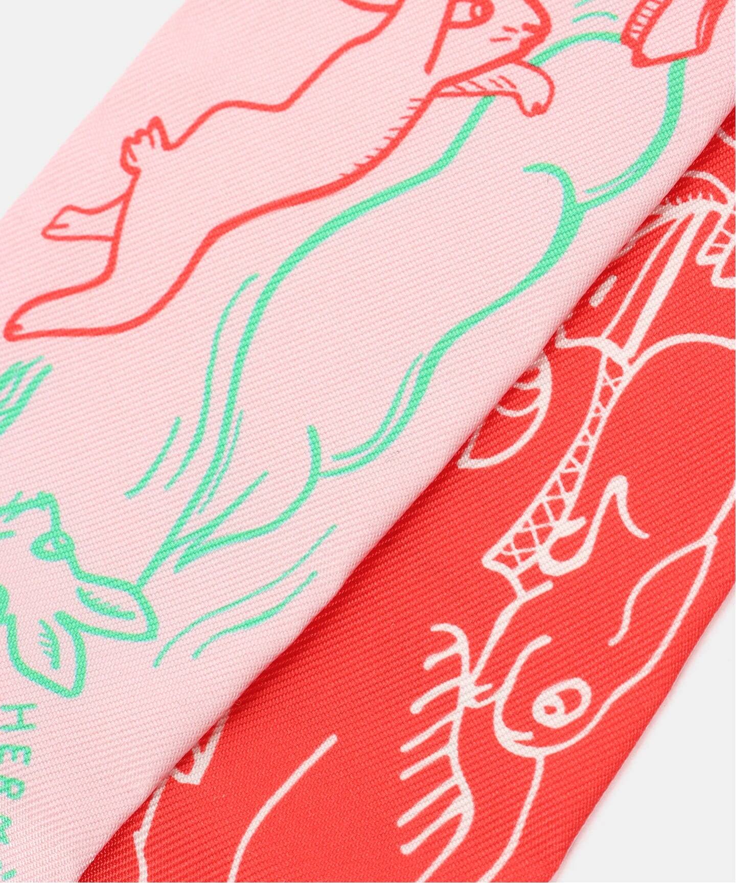 エルメス ツイリー 千と一のH (1001 H) ピンク オレンジ HERMES Scarf ツイリー / 千と一のうさぎ（スカーフ／バンダナ
