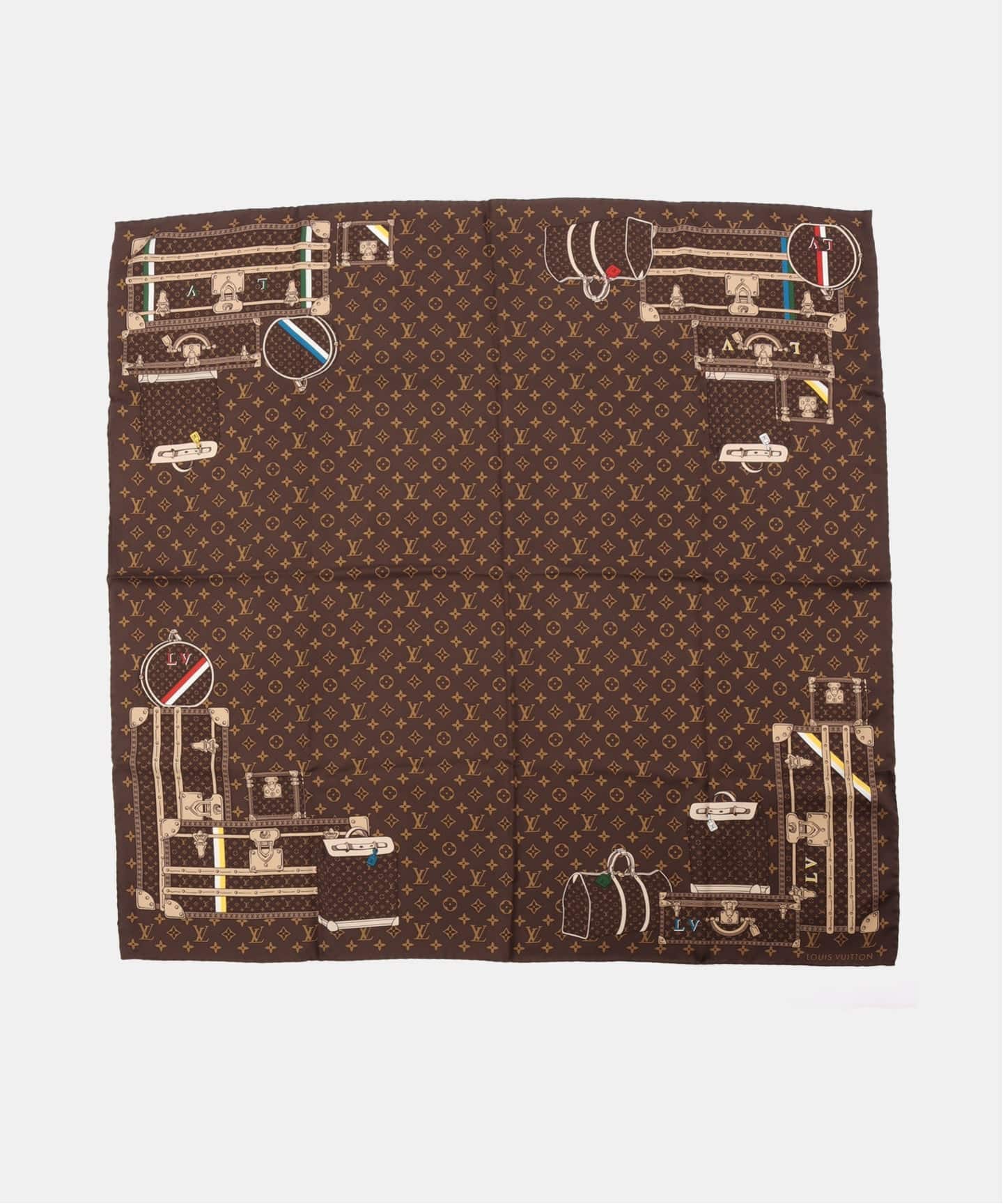 Louis Vuitton スカーフ バンダナシルクモノグラム ブラウン LOUIS VUITTON/ルイ ヴィトン】 scarf 90（スカーフ／バンダナ