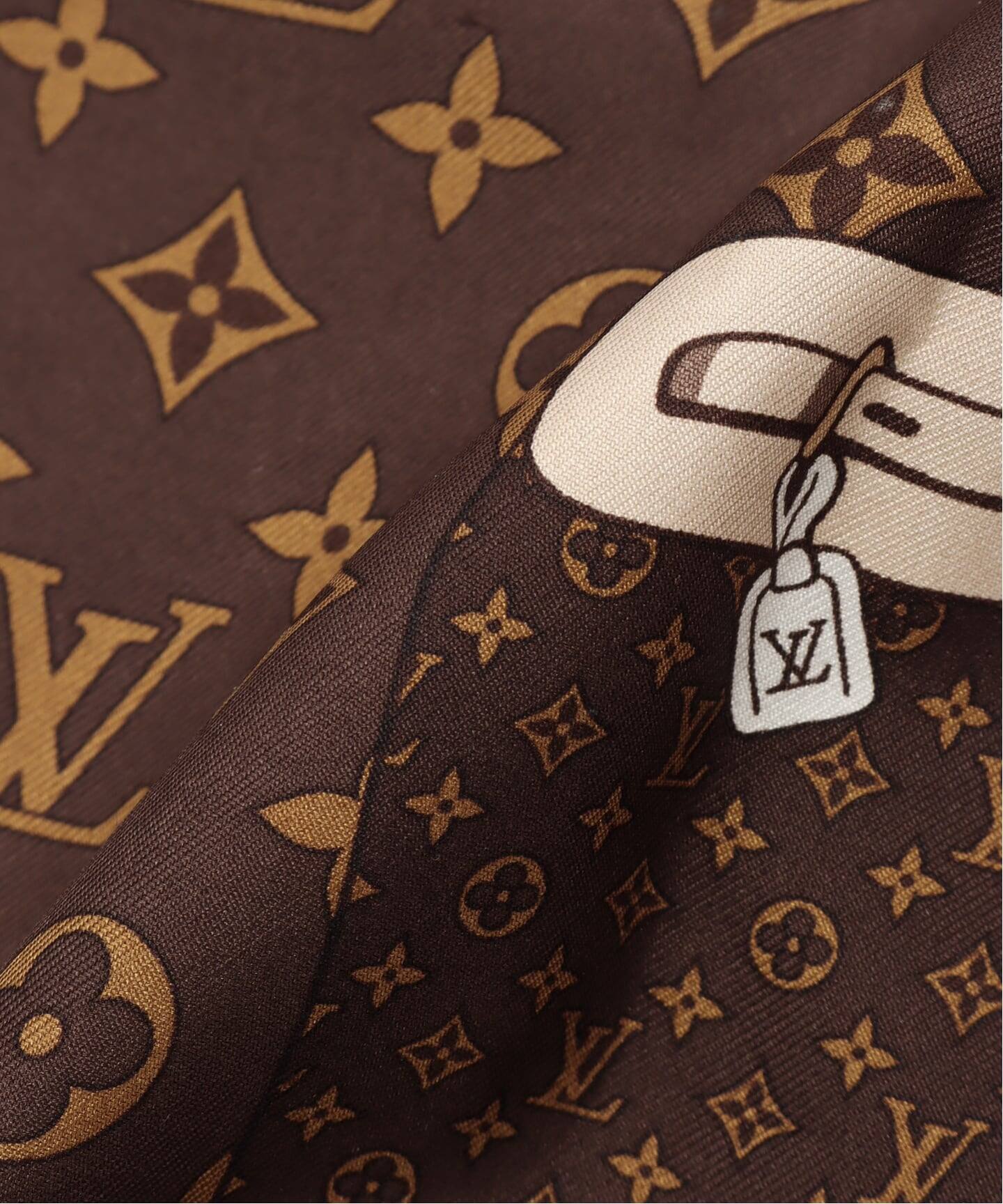 Louis Vuitton スカーフ バンダナシルクモノグラム ブラウン LOUIS VUITTON/ルイ ヴィトン】 scarf 90（スカーフ／バンダナ