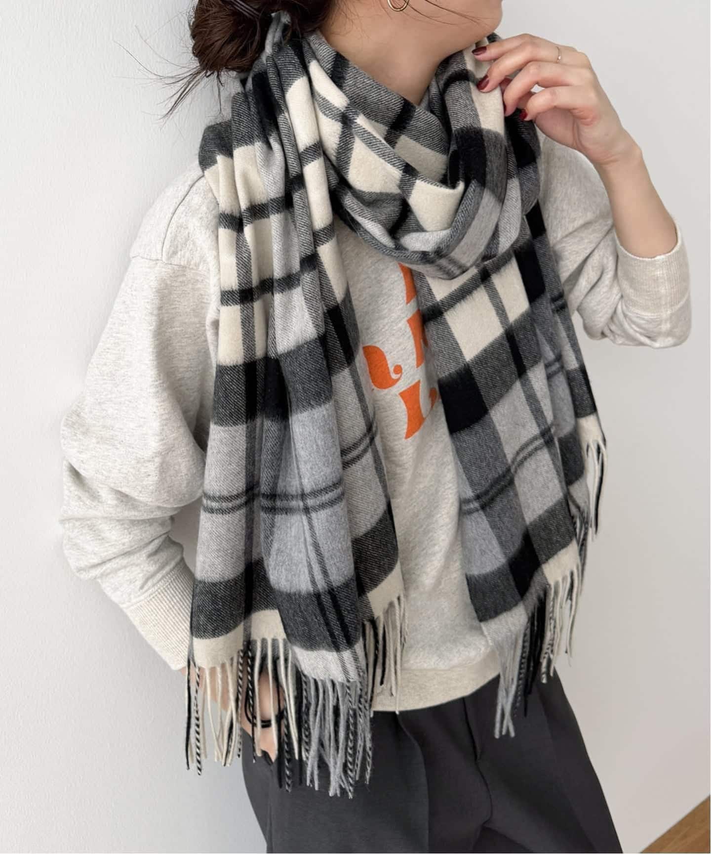 予約》Spick & Span カシミヤチェックストール(ストール)|Spick 予約》Spick & Span カシミヤチェックストール(ストール)|Spick