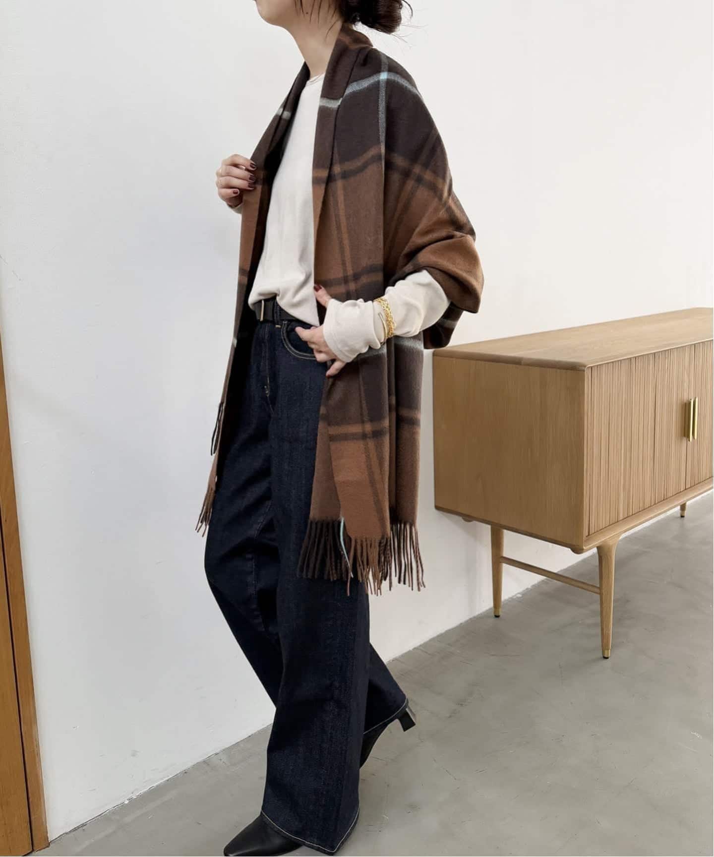 予約》Spick & Span カシミヤチェックストール（ストール）｜Spick