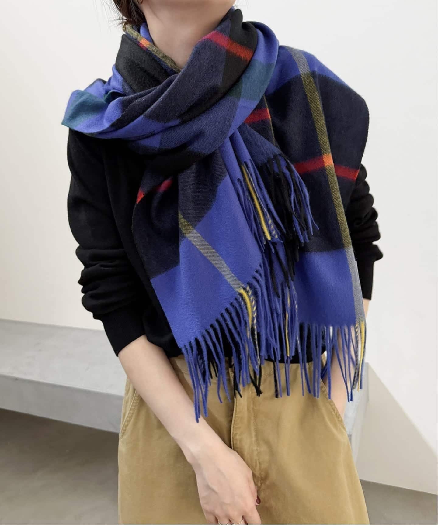 予約》Spick & Span カシミヤチェックストール（ストール）｜Spick