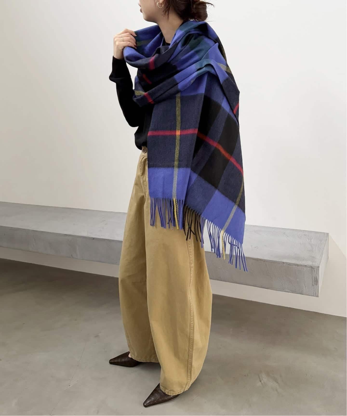 予約》Spick & Span カシミヤチェックストール（ストール）｜Spick