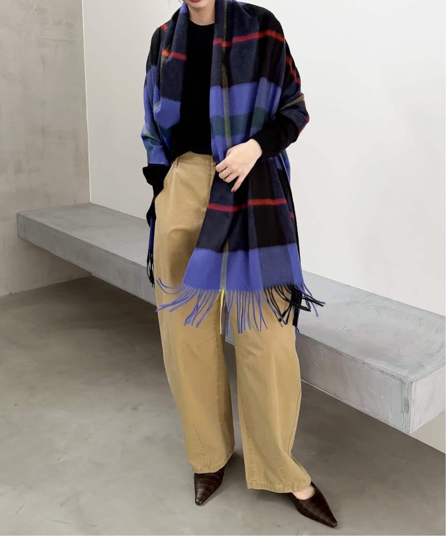 予約》Spick & Span カシミヤチェックストール(ストール)|Spick 予約》Spick & Span カシミヤチェックストール(ストール)|Spick
