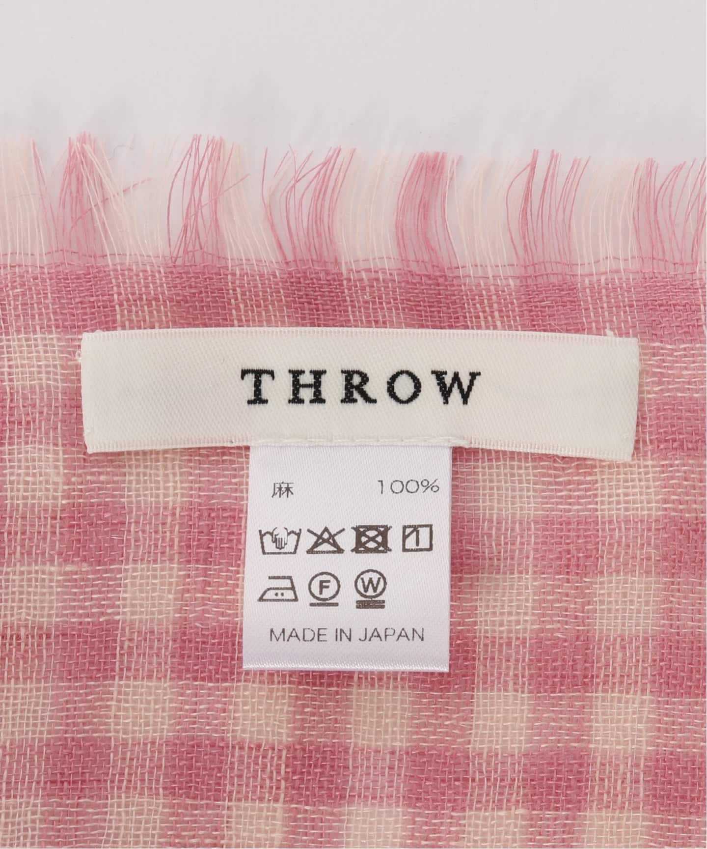 スロー THROW ストール リネン ギンガムチェック柄 緑 黄色 ■OS THROW/スロー ライトリネンギンガムチェックストール（ストール