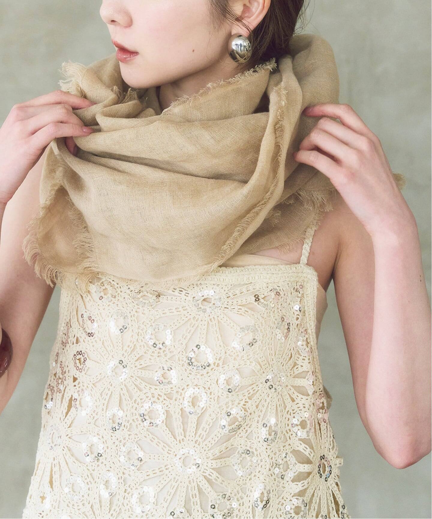 NOBLE別注カラー》THROW/スロー Light Linen Color Stole（ストール