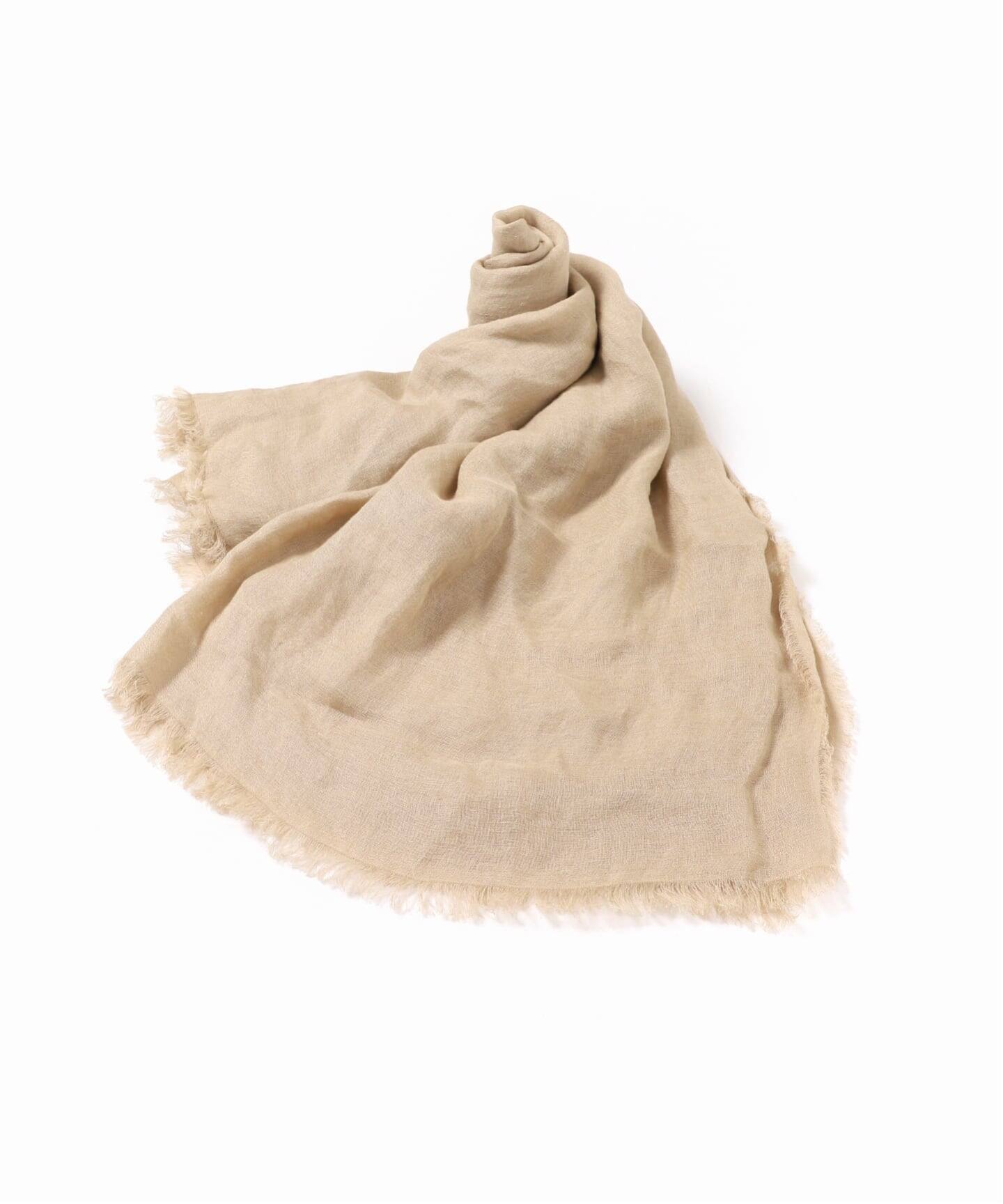 THROW スロー リネン ストール キャメル ベージュ バイカラー NOBLE別注カラー》THROW/スロー Light Linen Color Stole（ストール