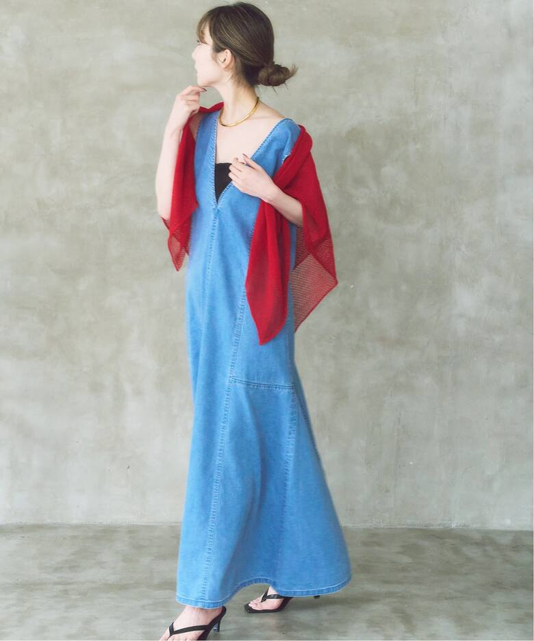 THROW/スロー Linen Cross Mesh Scarf（ストール）｜NOBLE（ノーブル 