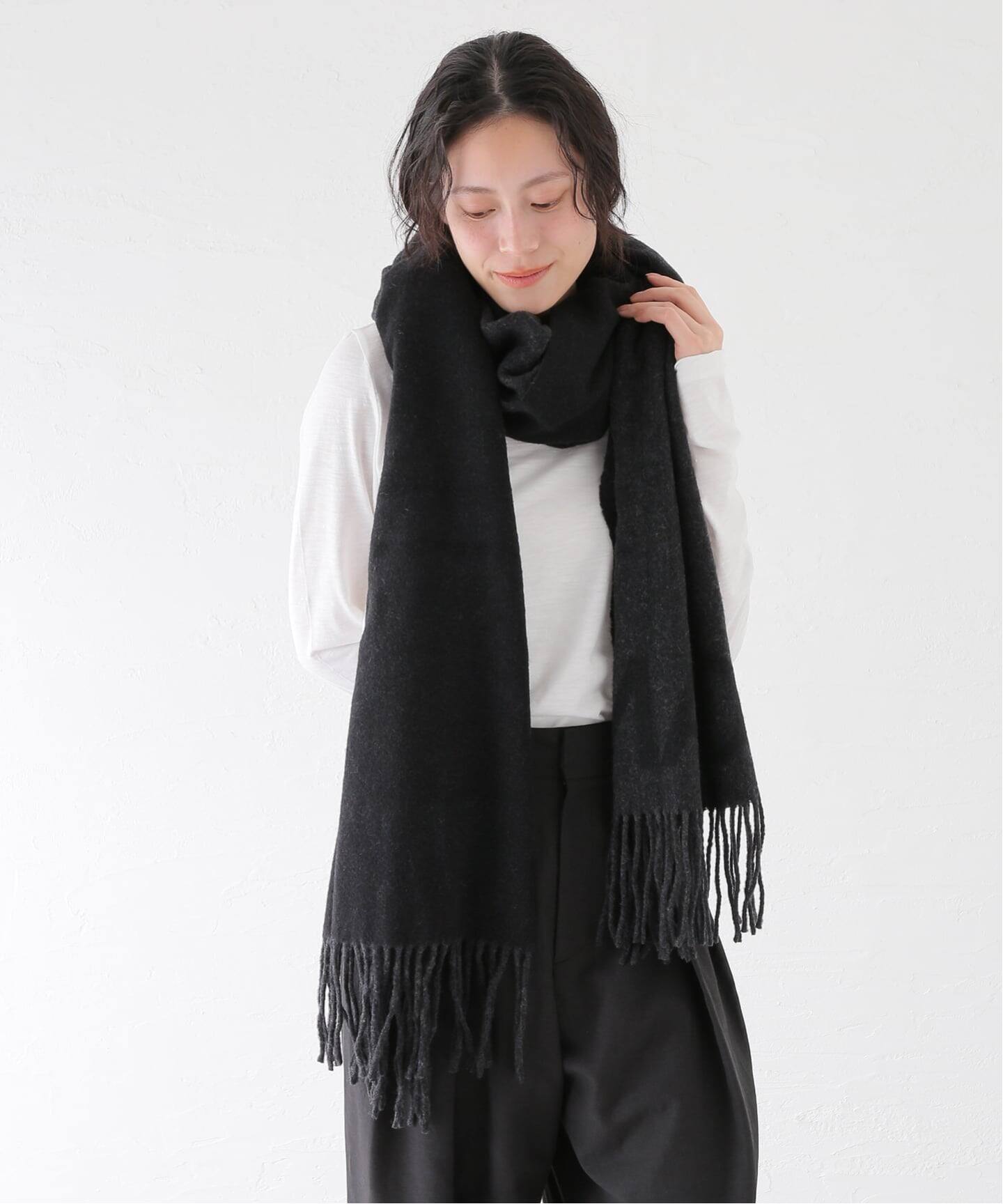 GANNI / ガニー Fringed Wool Scarf（スカーフ／バンダナ）｜PULP