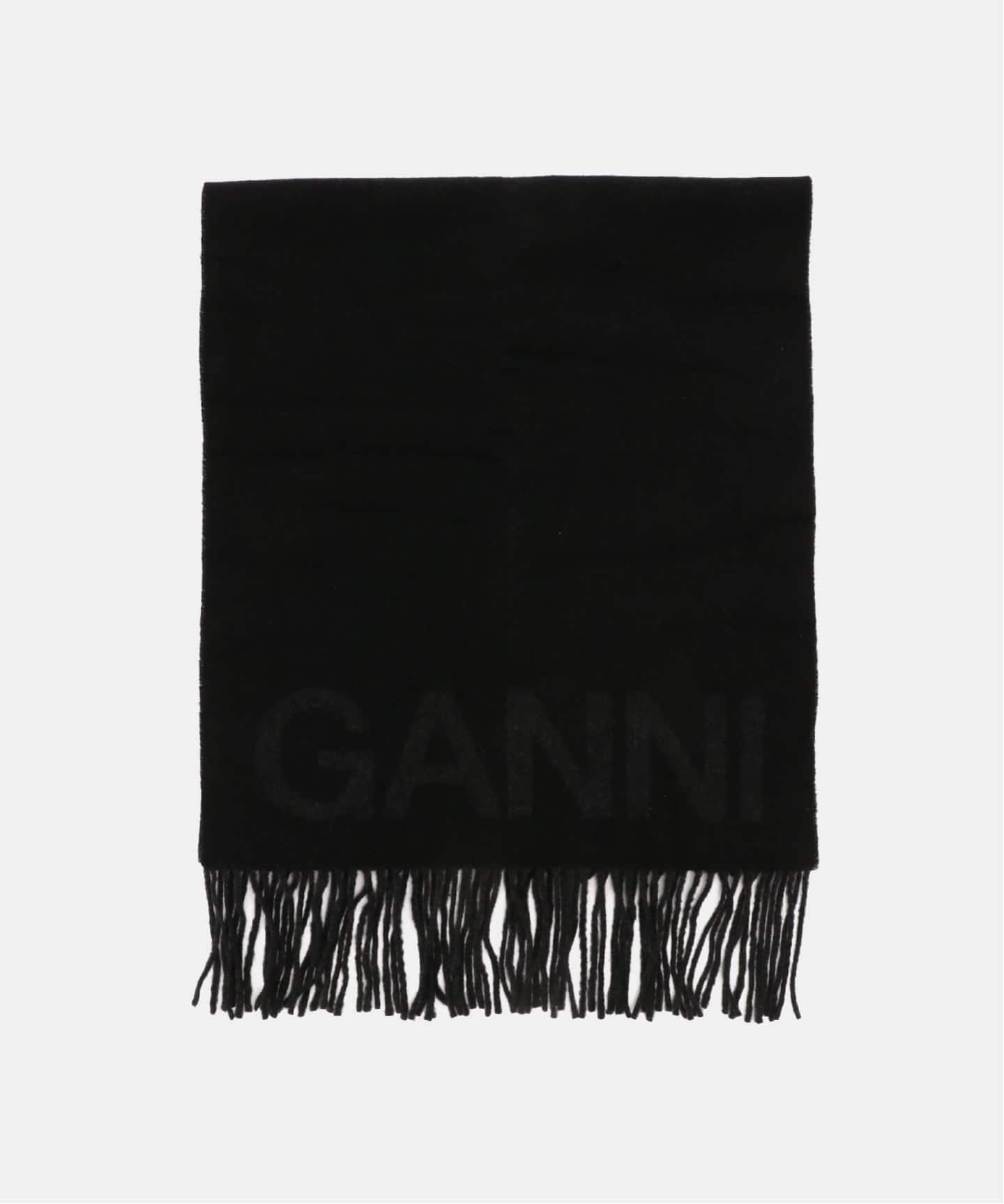GANNI / ガニー Fringed Wool Scarf（スカーフ／バンダナ）｜PULP