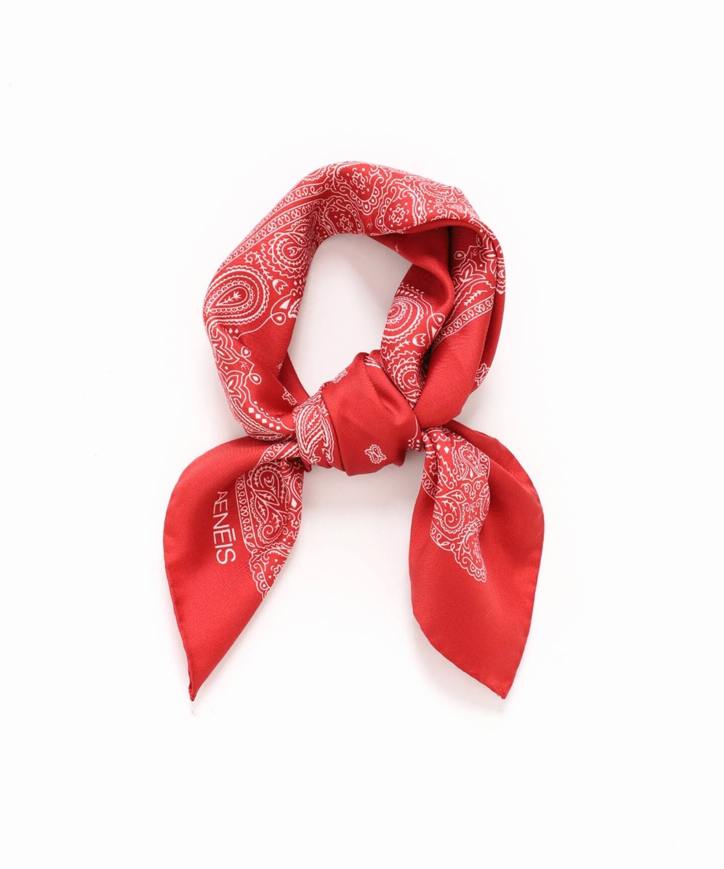 予約》【AENEIS/エネス】Minimal Bandana silk scarf：スカーフ
