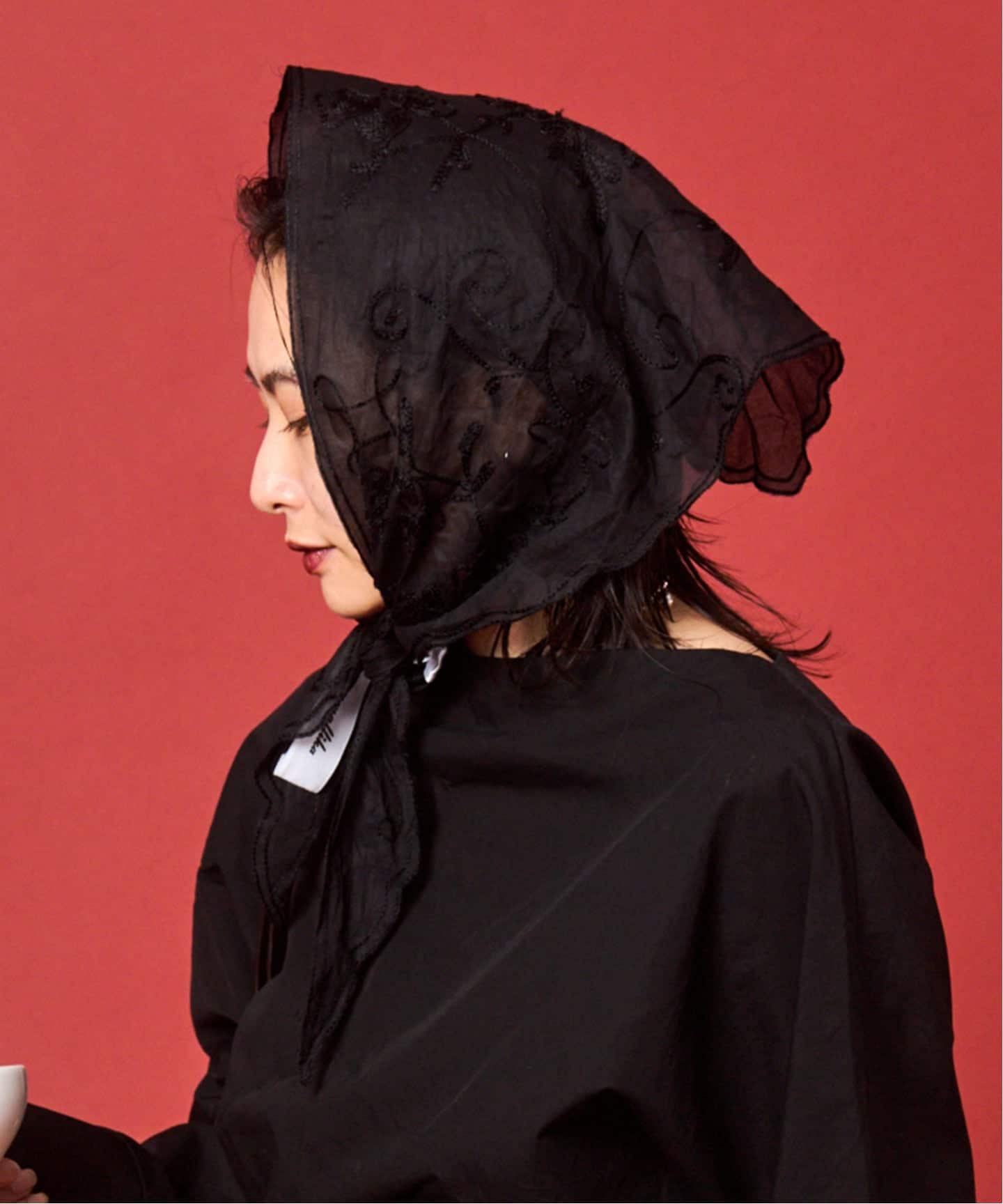 SARA MALLIKA/サラマリカ】 Organza Arai Embroidery Babu（スカーフ