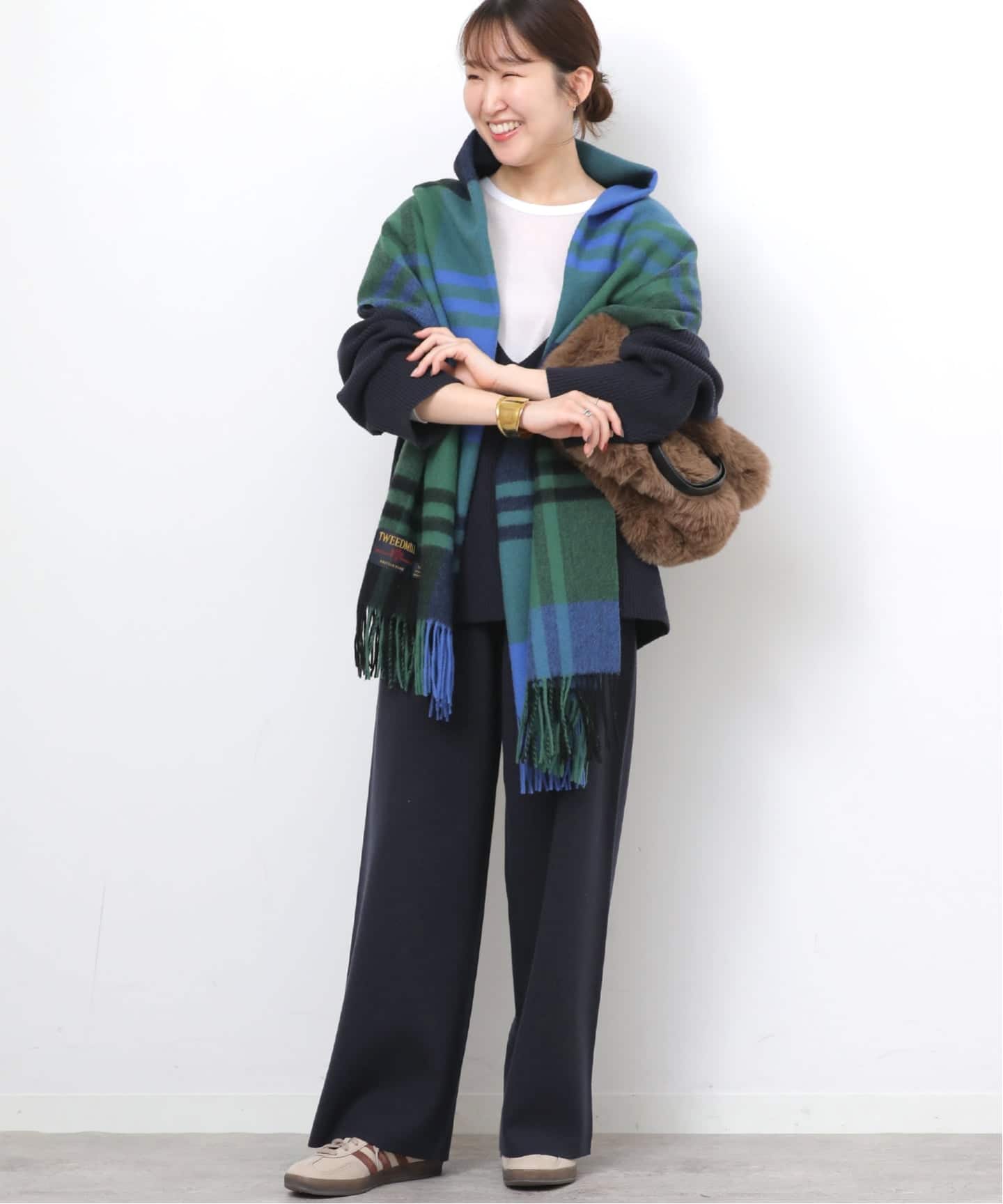 追加予約/別注カラー》【TWEEDMILL/ツイードミル】 チェックストール