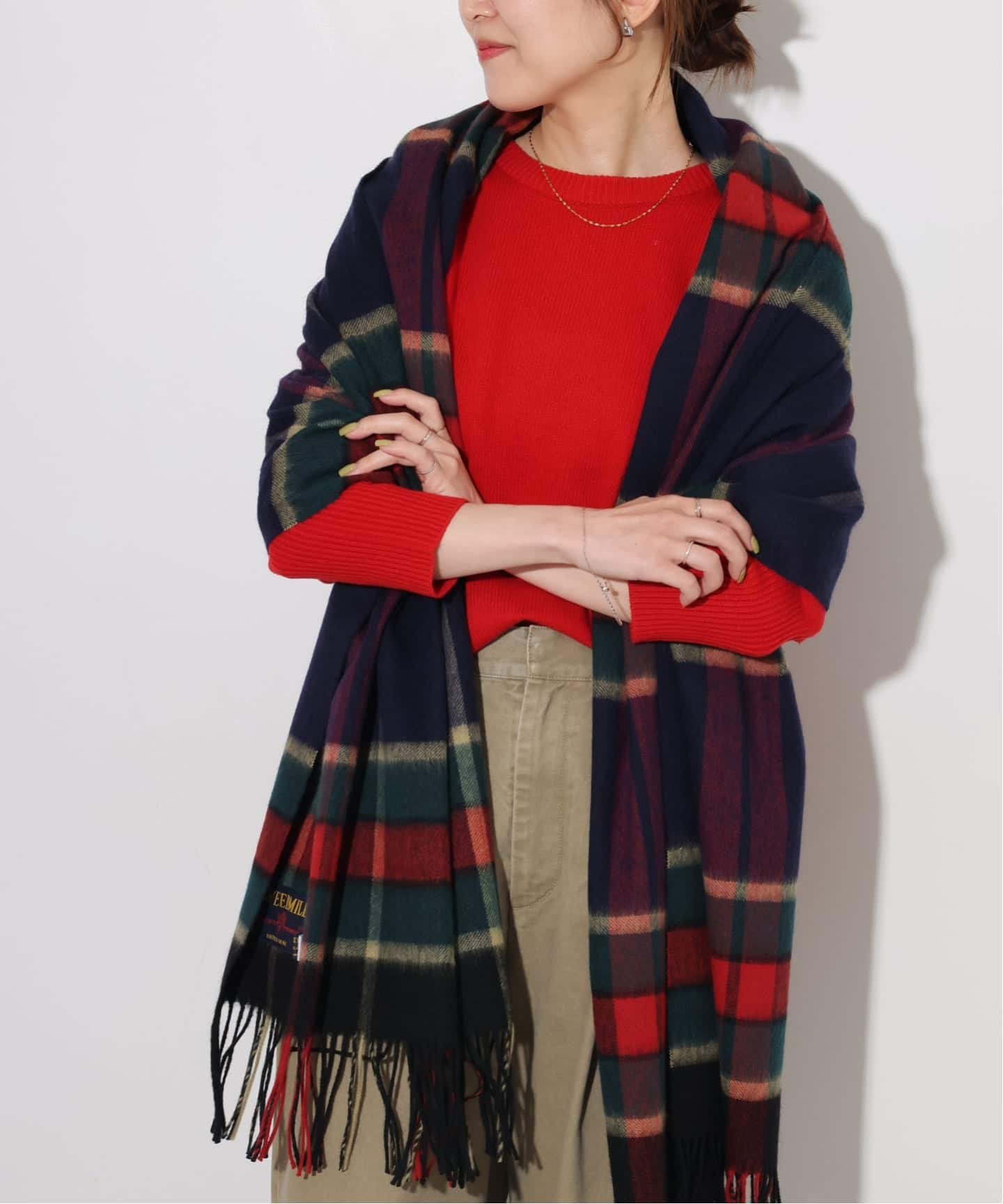 追加予約/別注カラー》【TWEEDMILL/ツイードミル】 チェックストール
